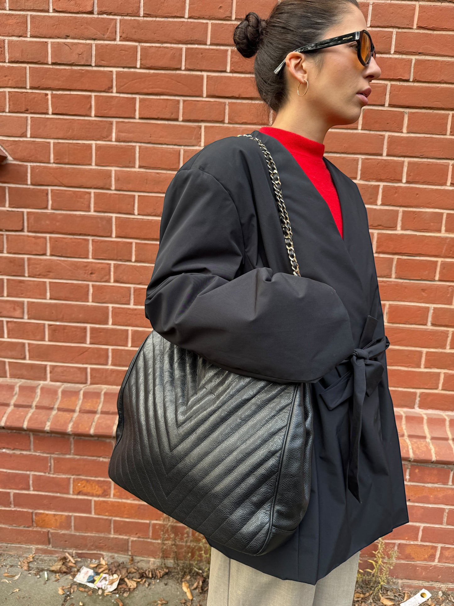 Chanel V stitch tote