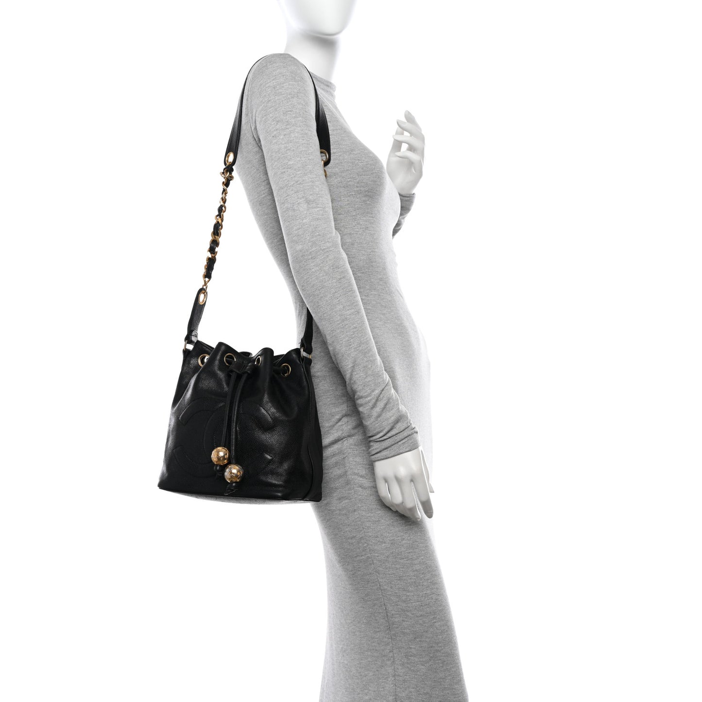 Chanel Black Caviar Bucket Bag