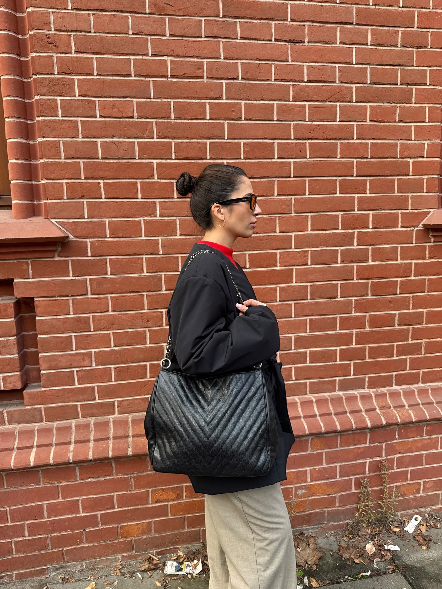 Chanel V stitch tote