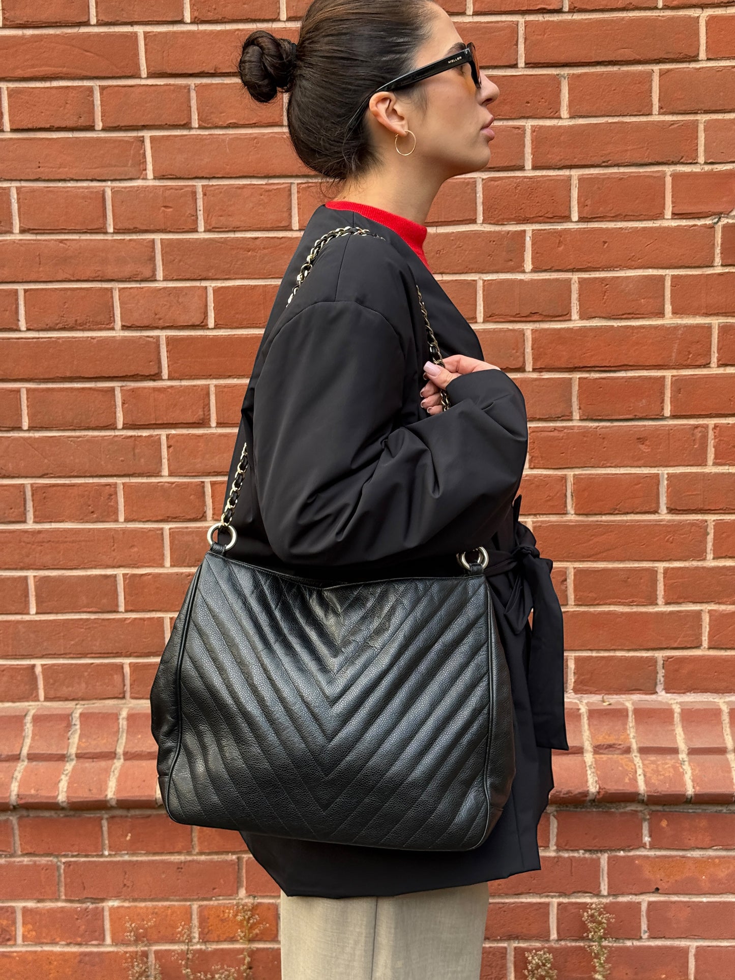 Chanel V stitch tote