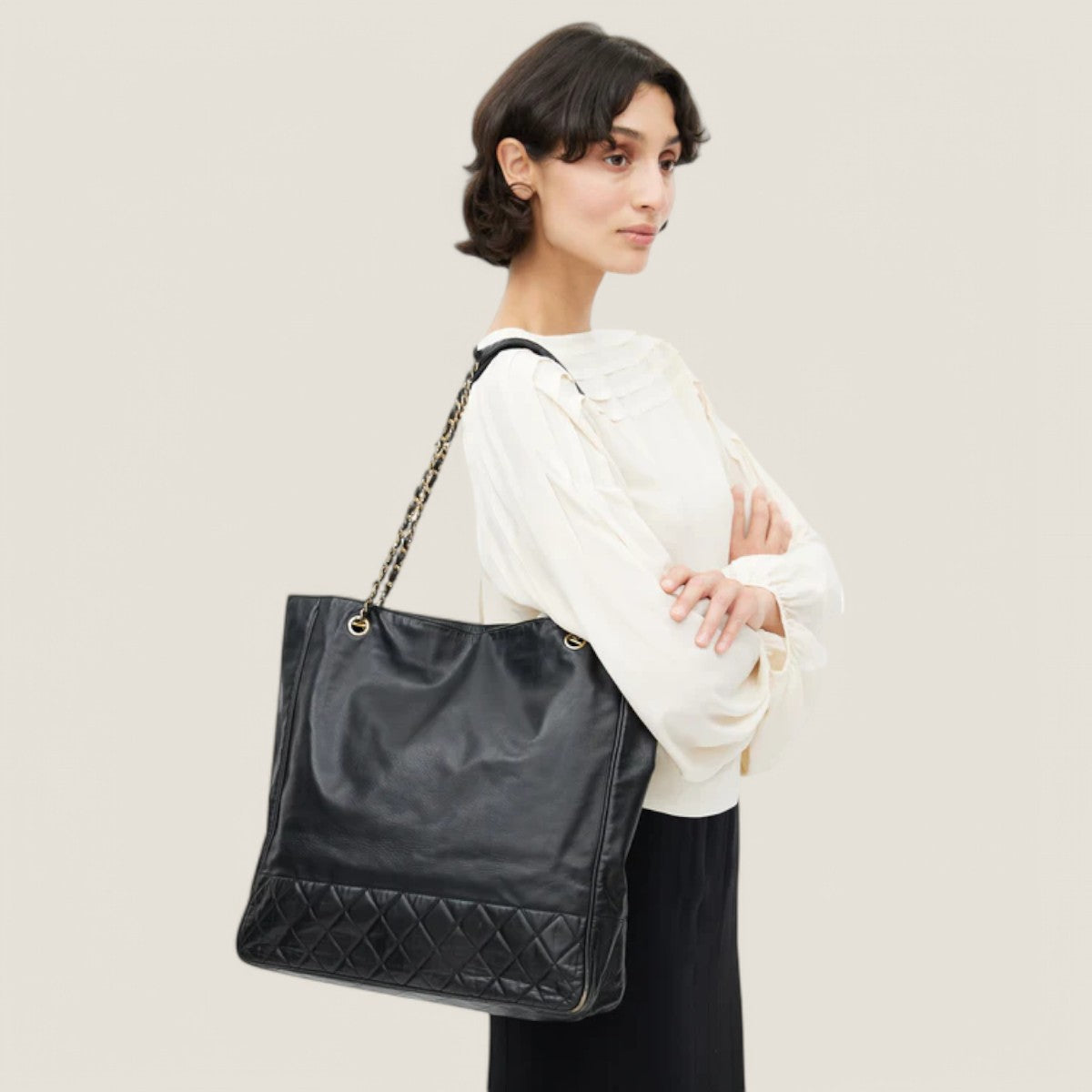Chanel Lambskin Qulted Large tote