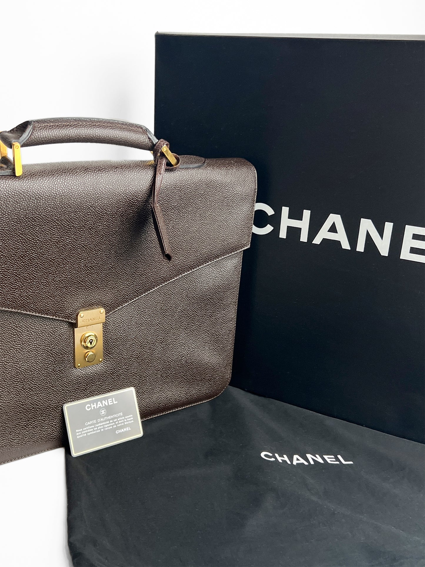 Chanel Brown Leather Briefcase