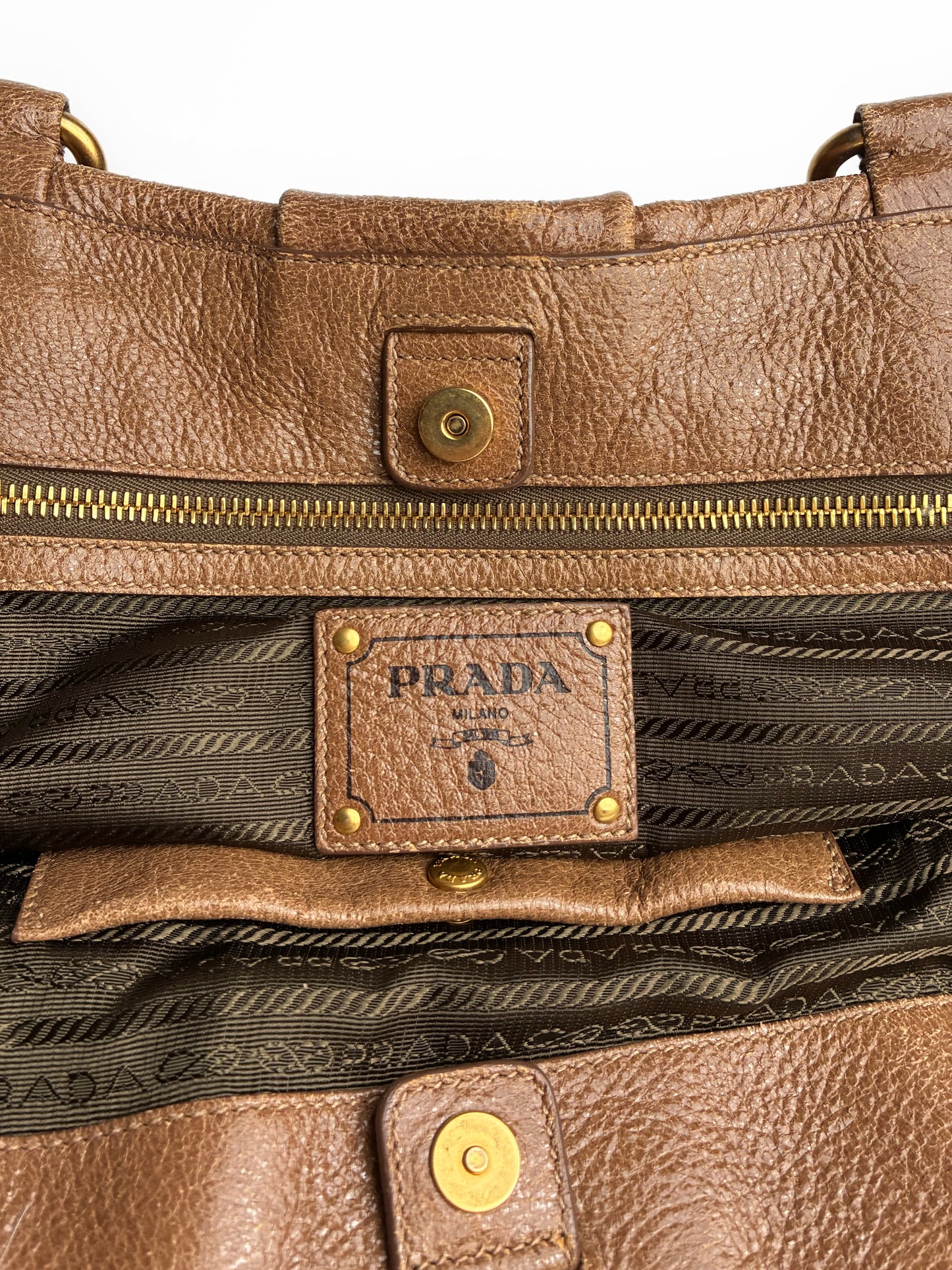 Prada Brown Leather Satchel