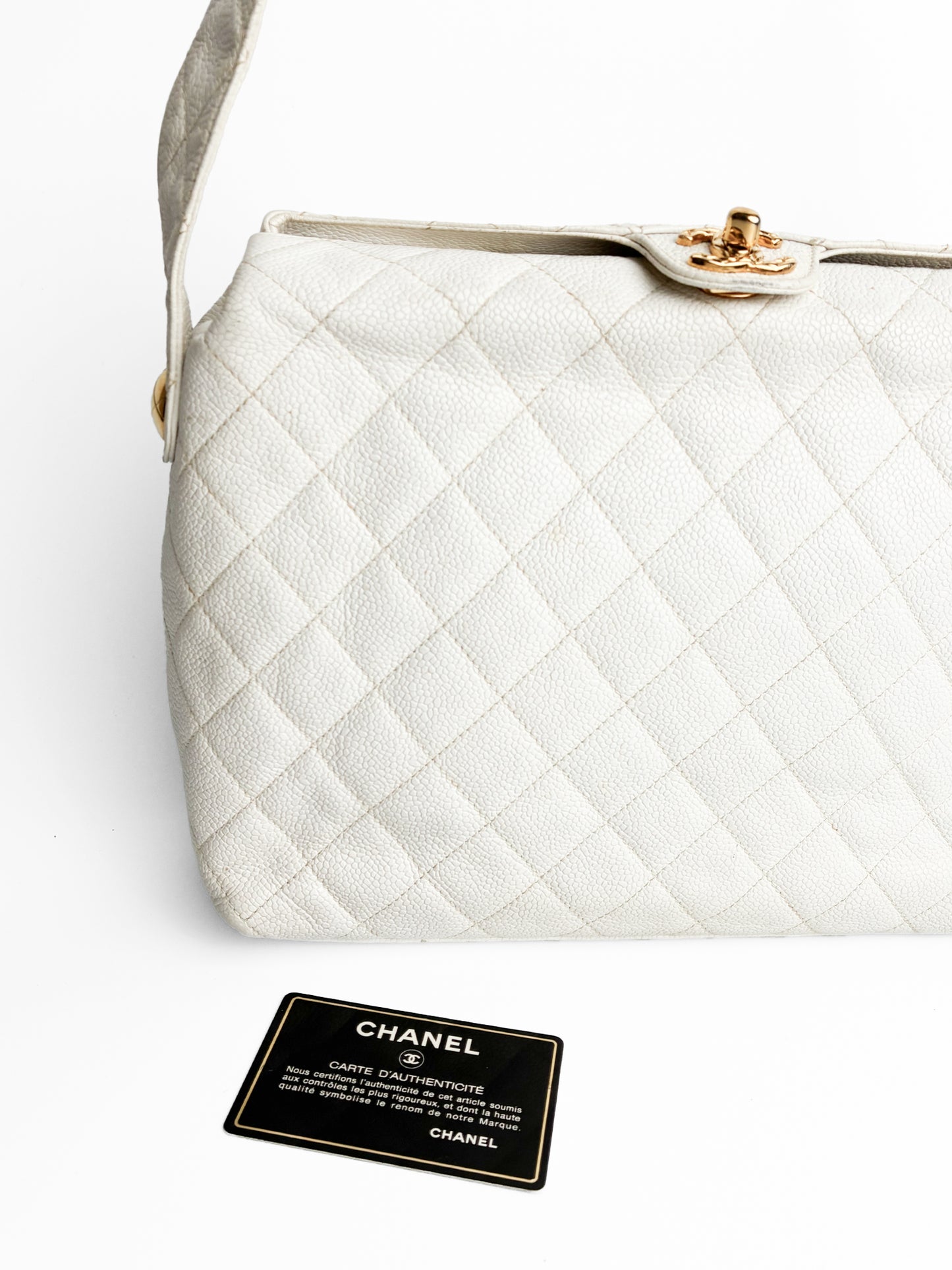 Chanel White Caviar Matelasse
