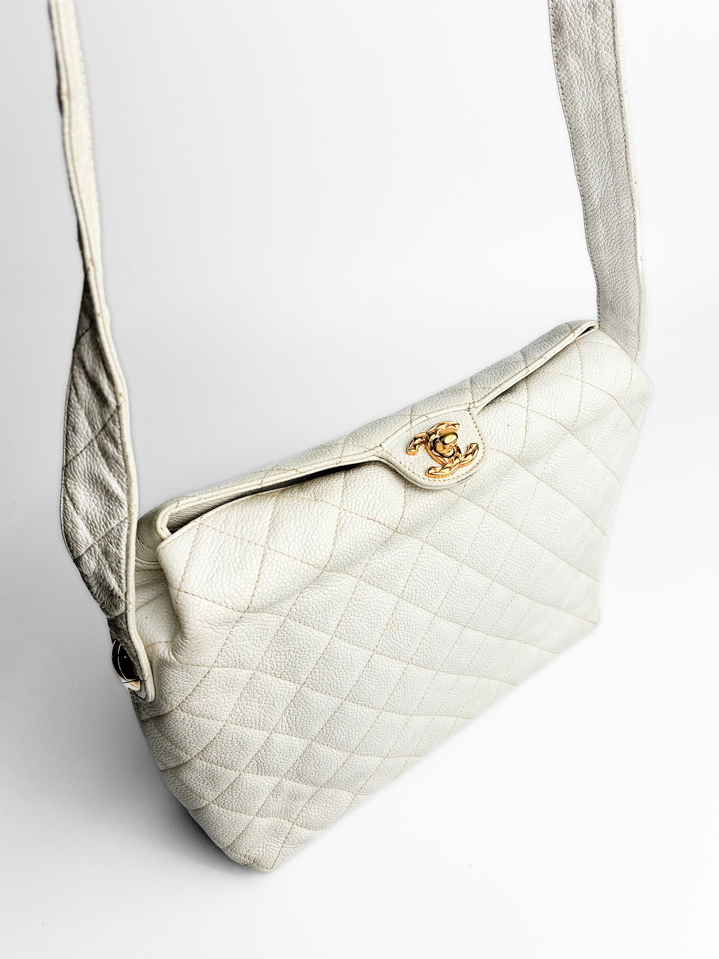 Chanel White Caviar Matelasse