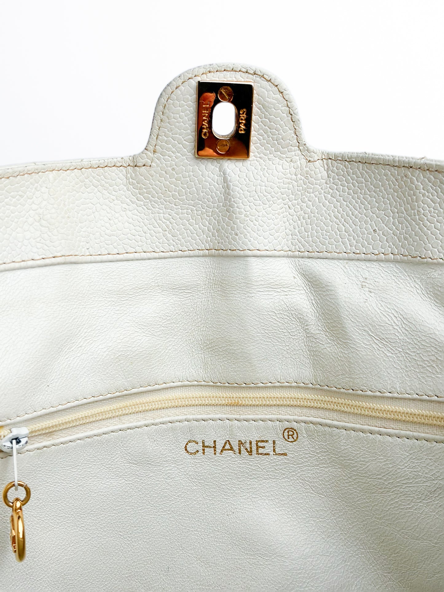 Chanel White Caviar Matelasse