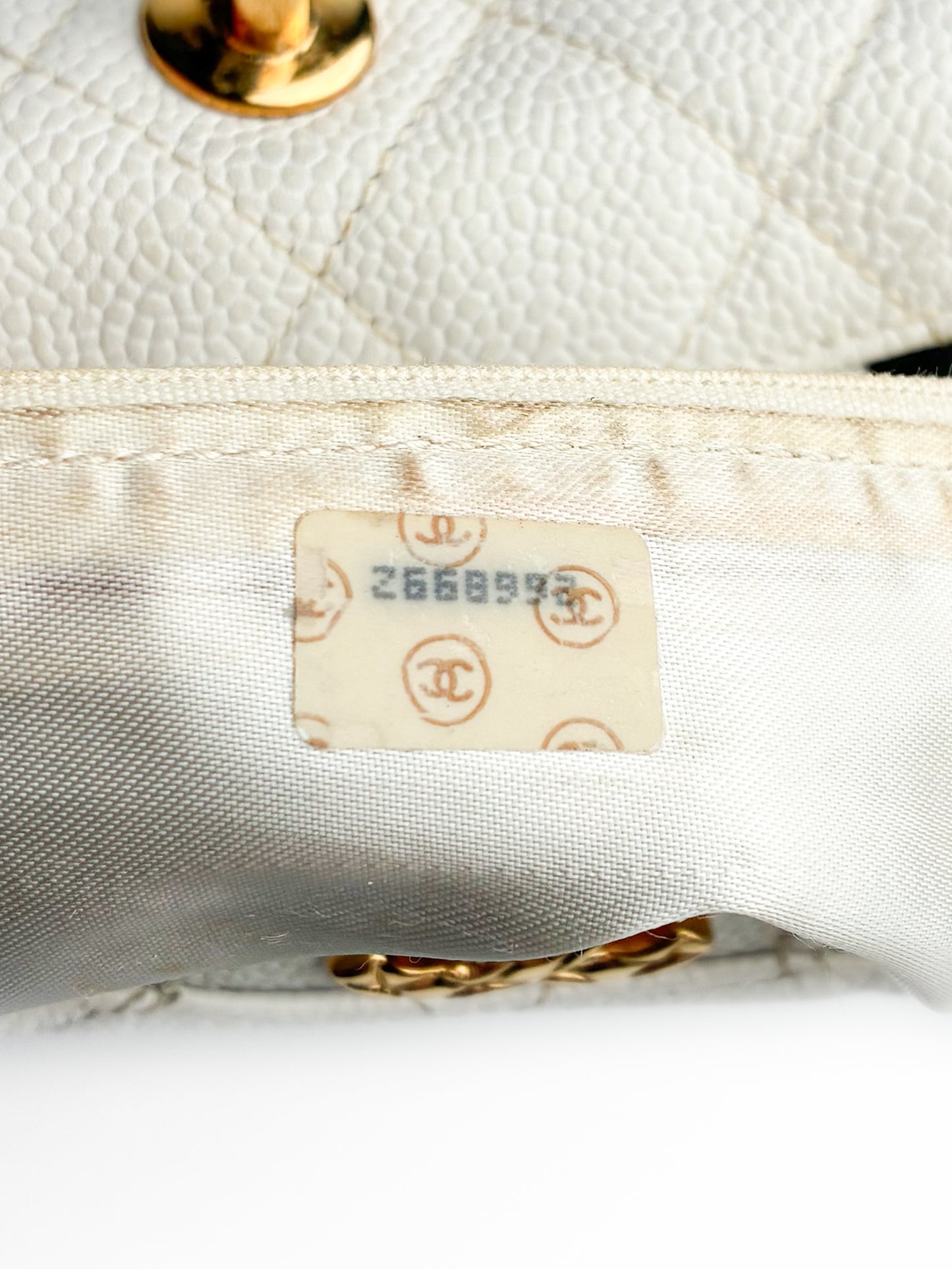 Chanel White Caviar Matelasse