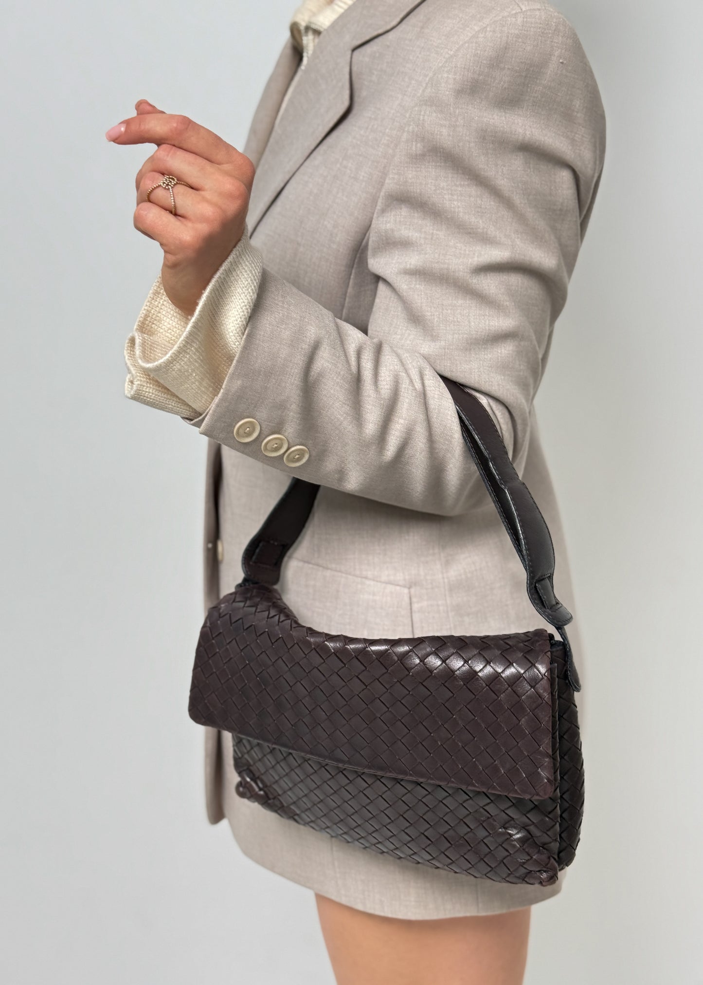 Bottega Veneta Intrecciato Shoulder Brown