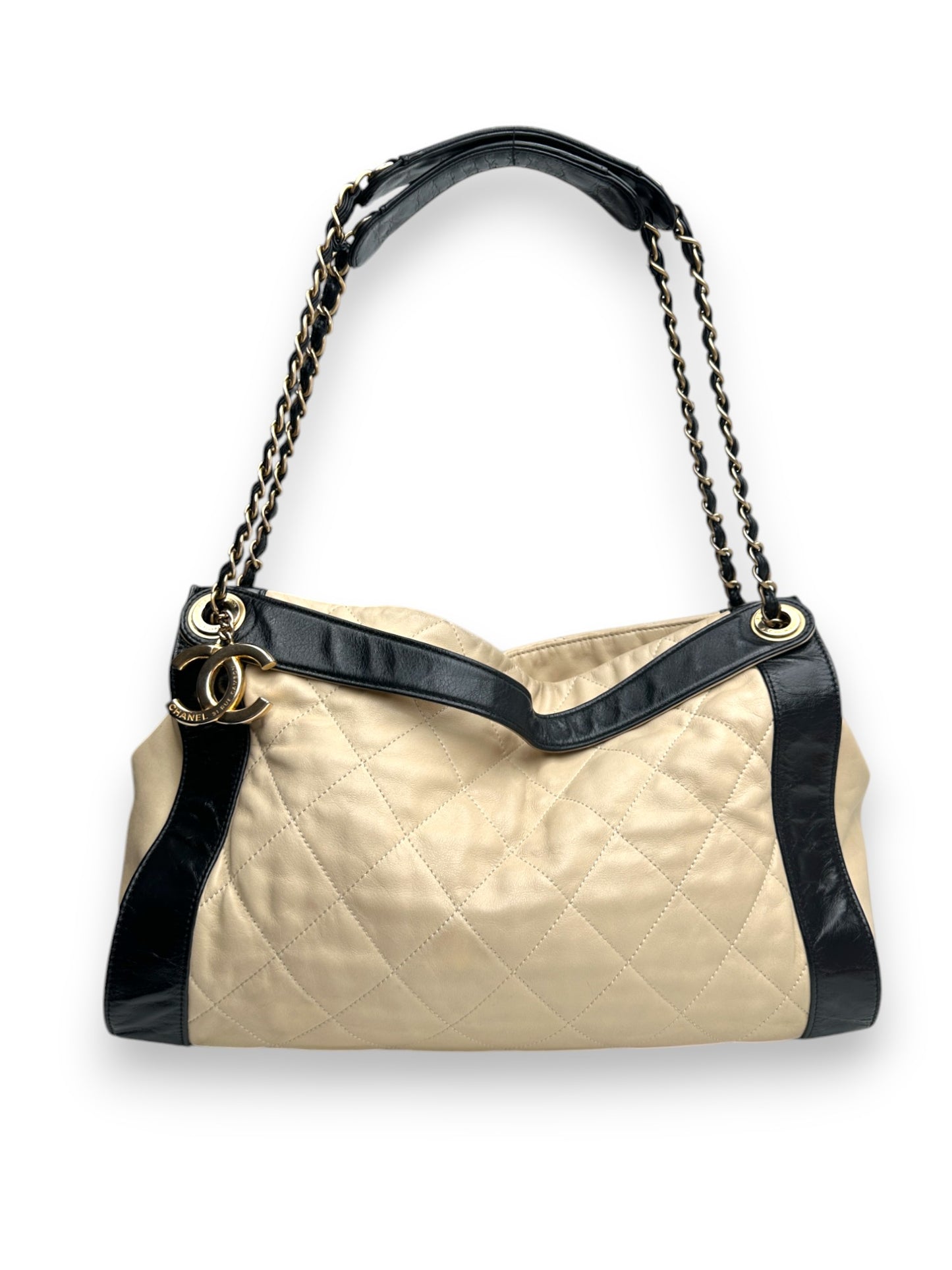 Chanel Ivory and Black Shoulder Bag