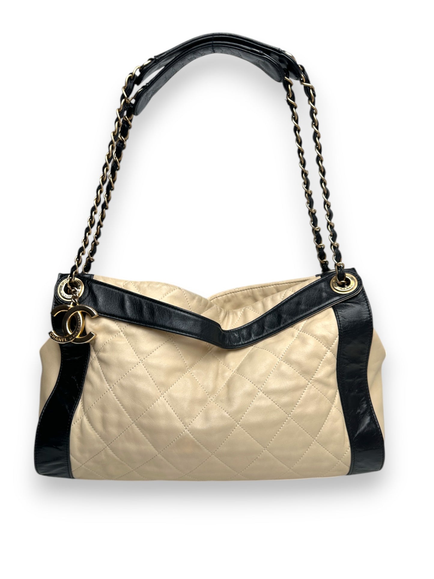 Chanel Ivory and Black Shoulder Bag
