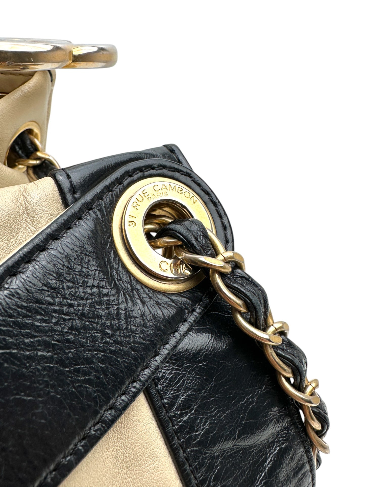 Chanel Ivory and Black Shoulder Bag