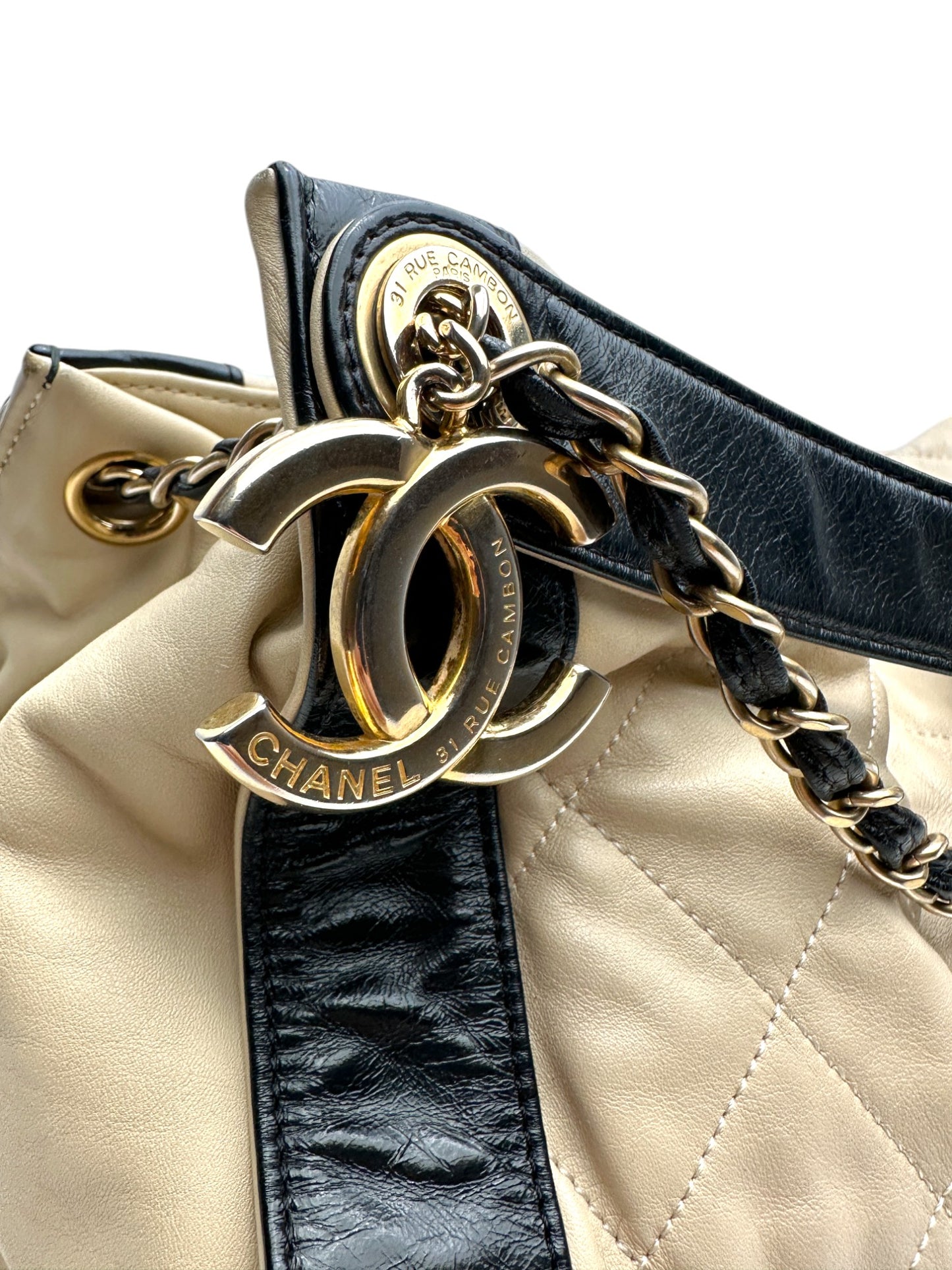 Chanel Ivory and Black Shoulder Bag