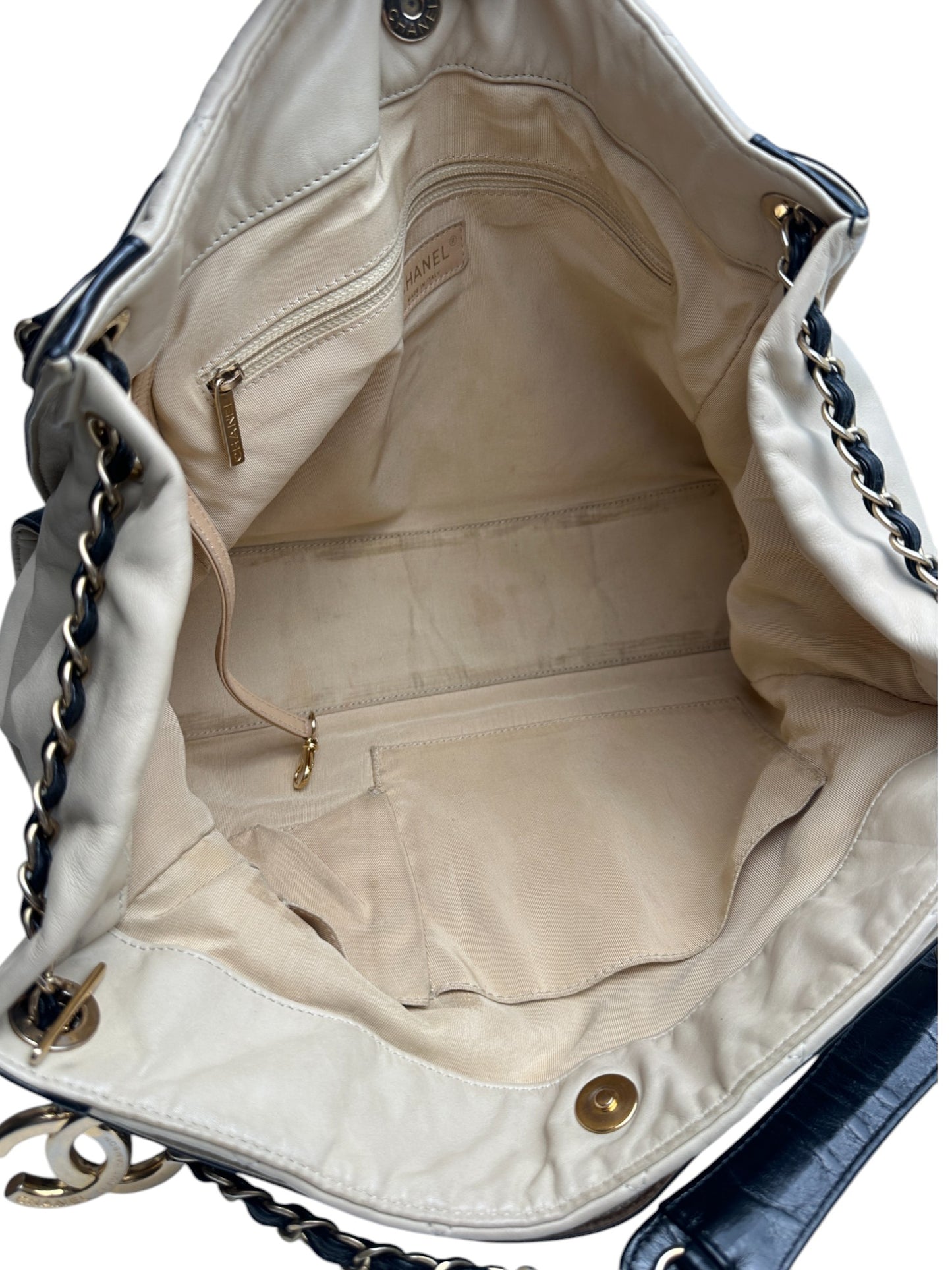 Chanel Ivory and Black Shoulder Bag
