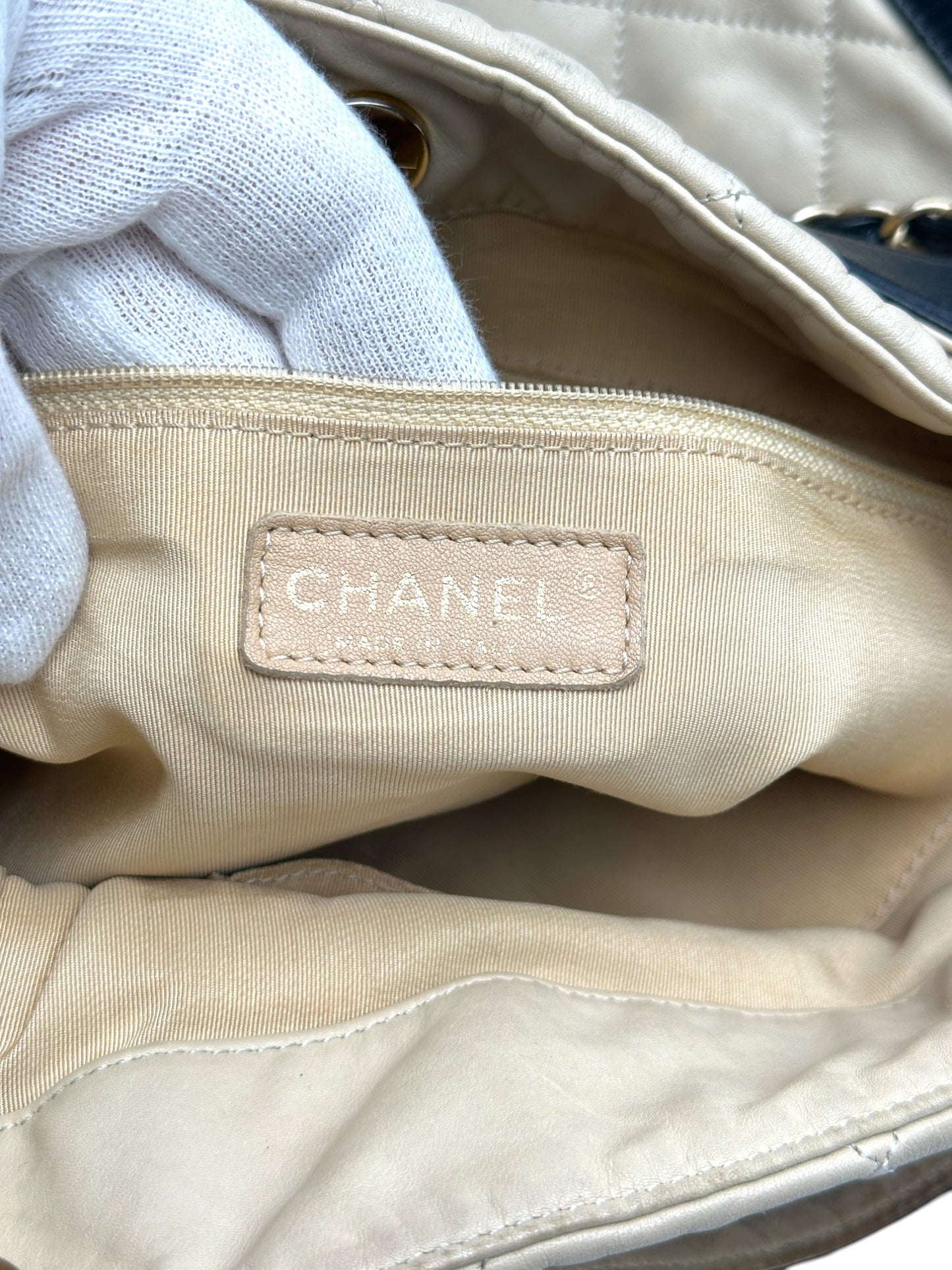 Chanel Ivory and Black Shoulder Bag