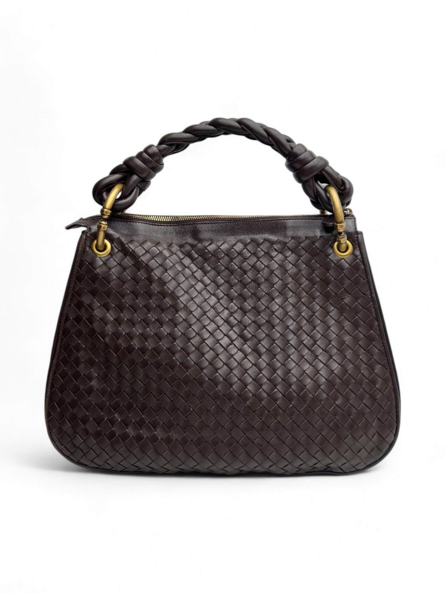 Bottega Veneta Cacao Intrecciato Triple Chain