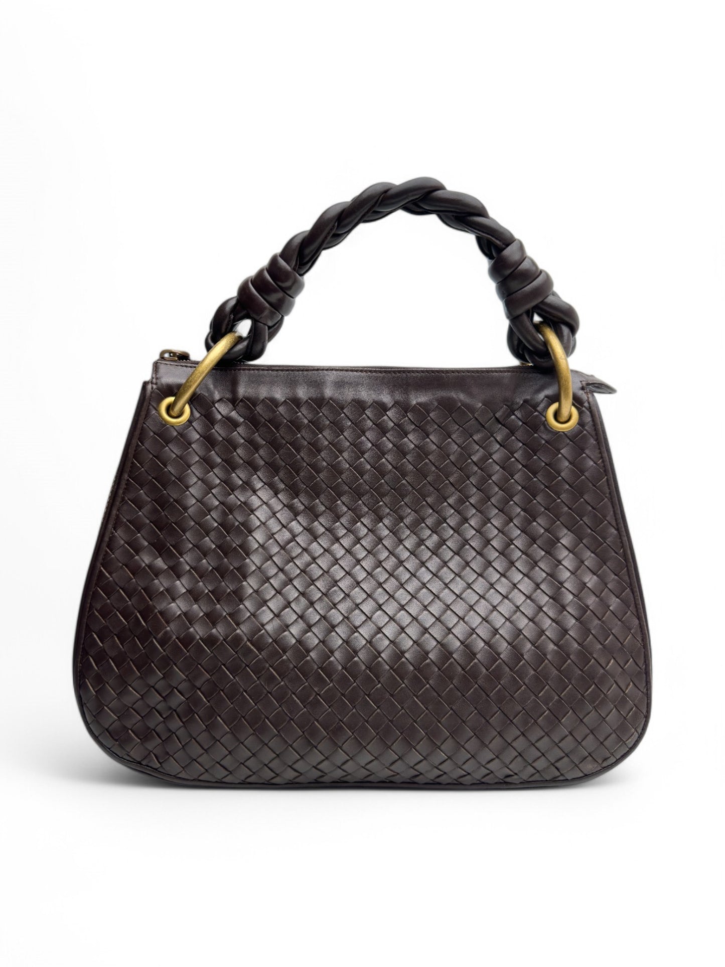 Bottega Veneta Cacao Intrecciato Triple Chain