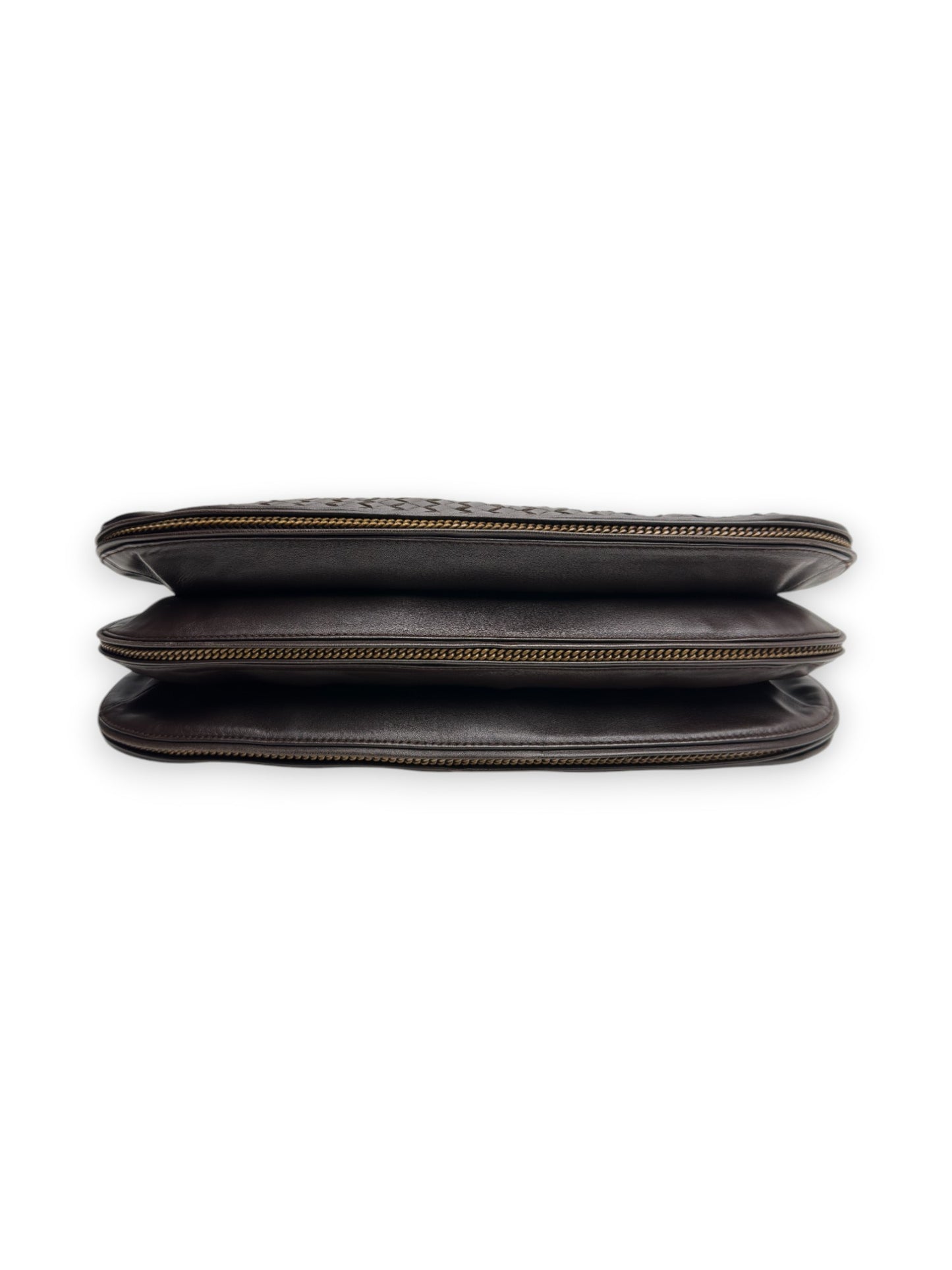 Bottega Veneta Cacao Intrecciato Triple Chain