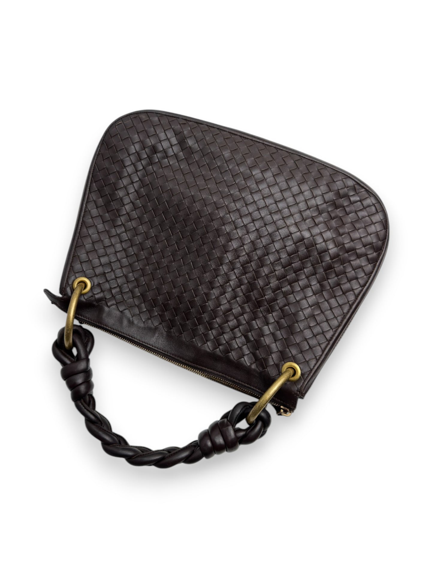 Bottega Veneta Cacao Intrecciato Triple Chain