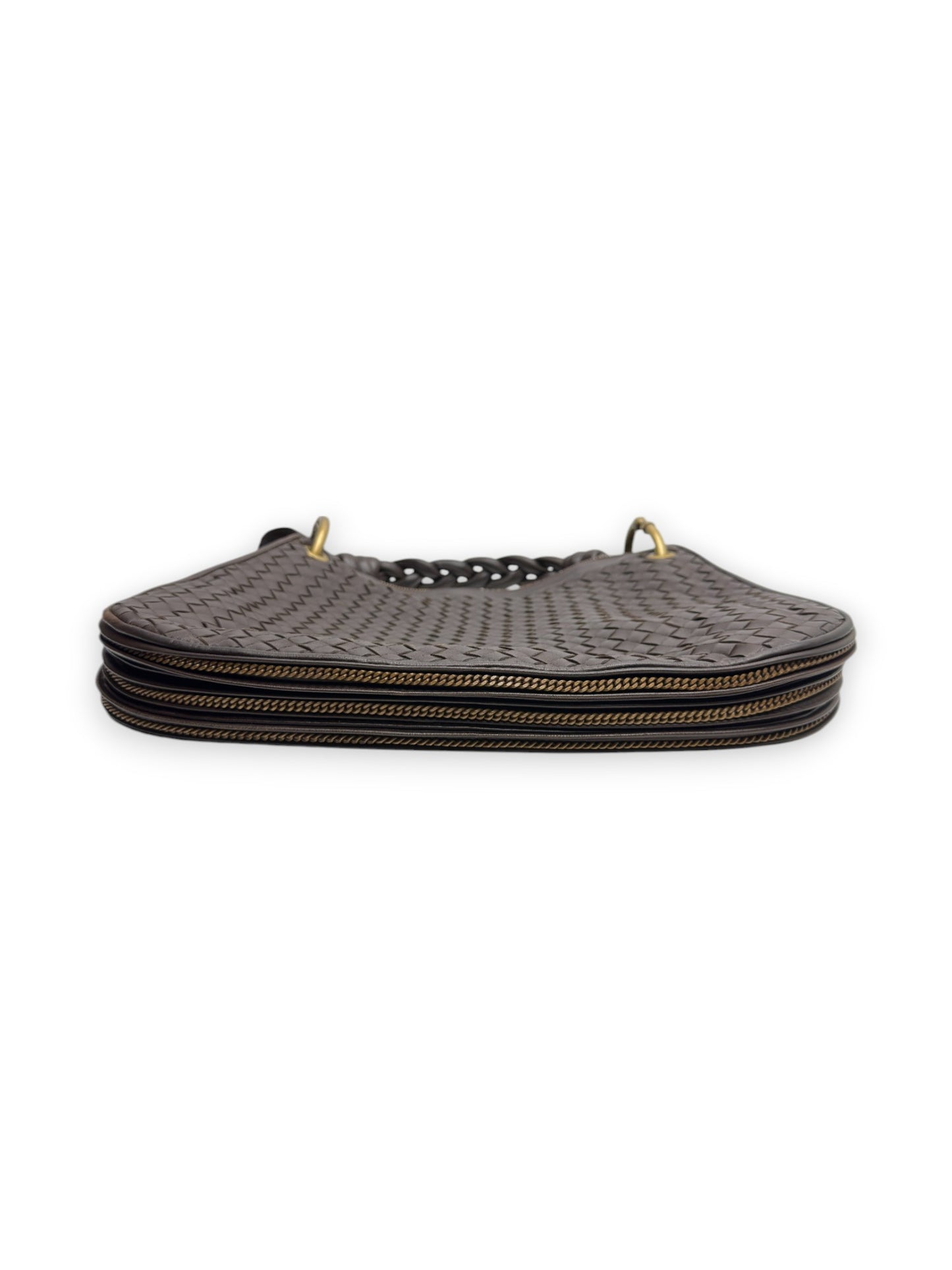 Bottega Veneta Cacao Intrecciato Triple Chain