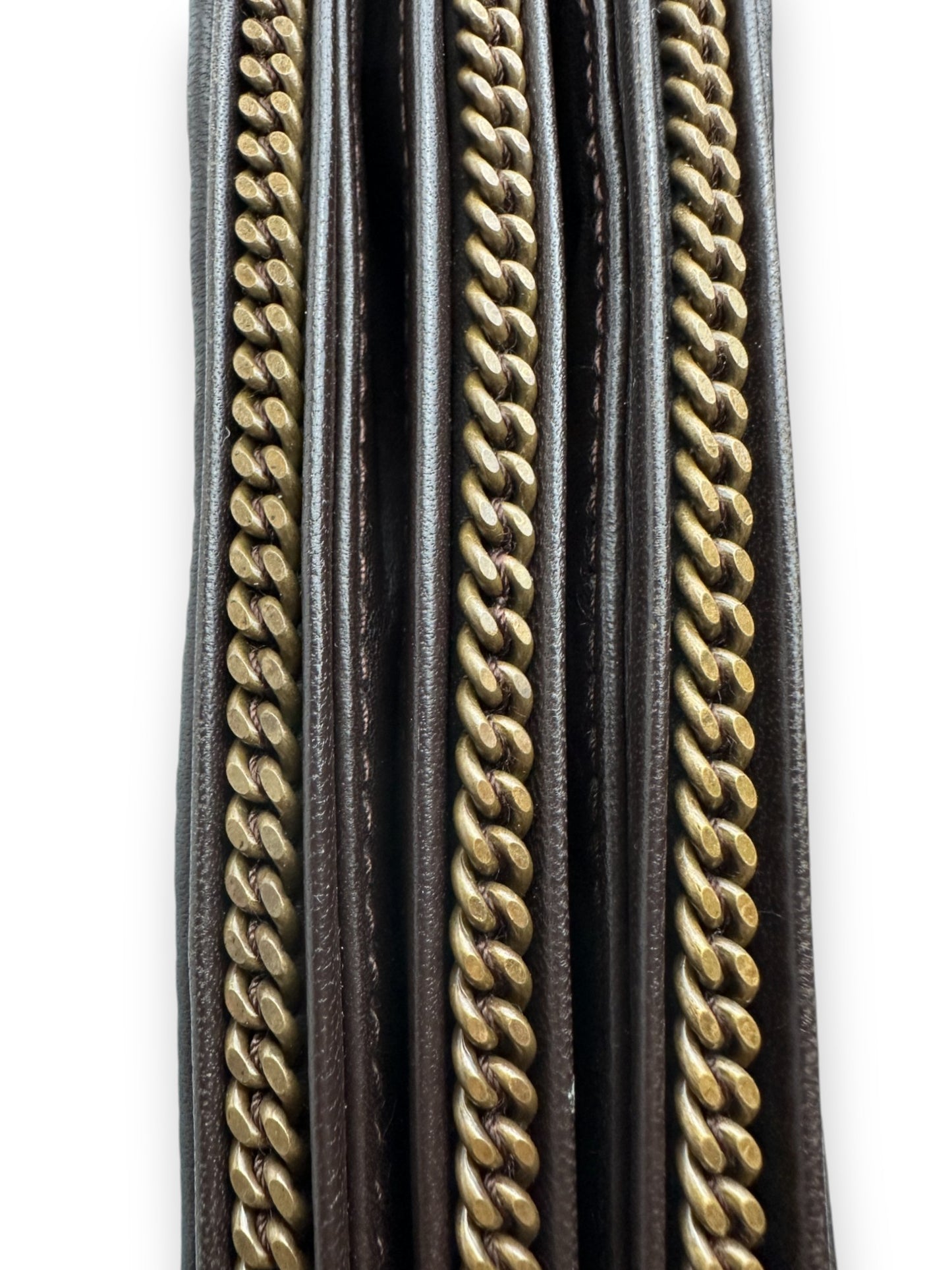 Bottega Veneta Cacao Intrecciato Triple Chain