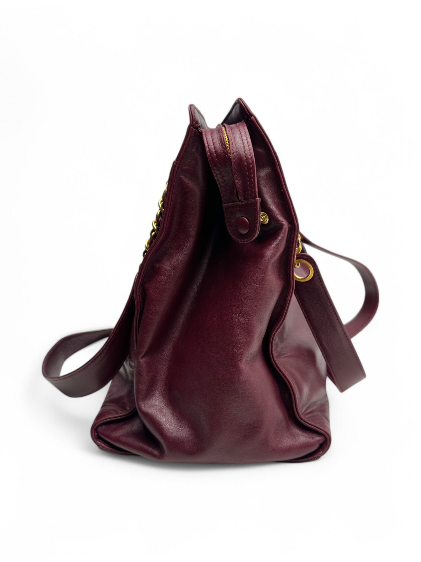 Chanel Lambskin Red Wine Tote