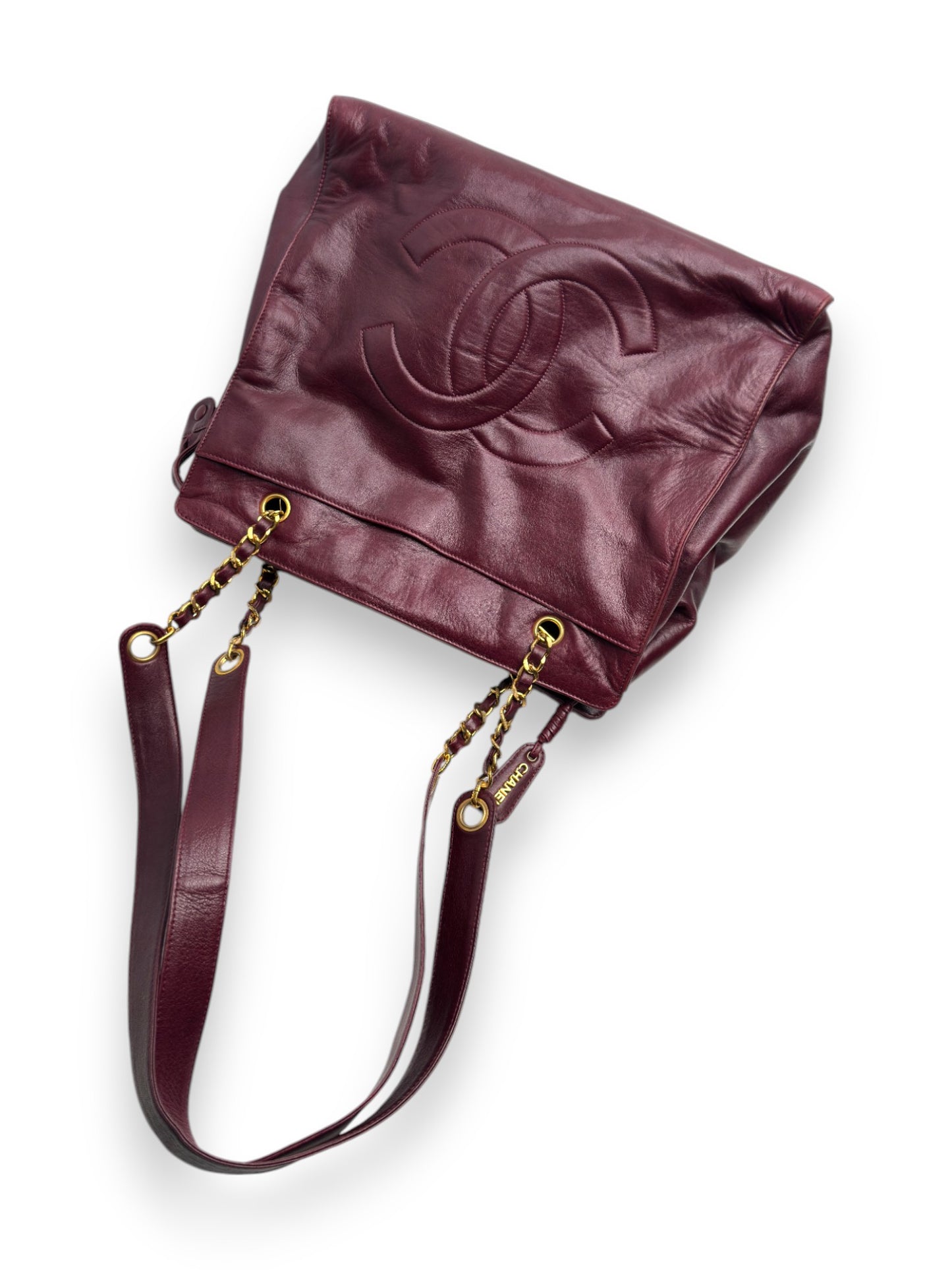 Chanel Lambskin Red Wine Tote