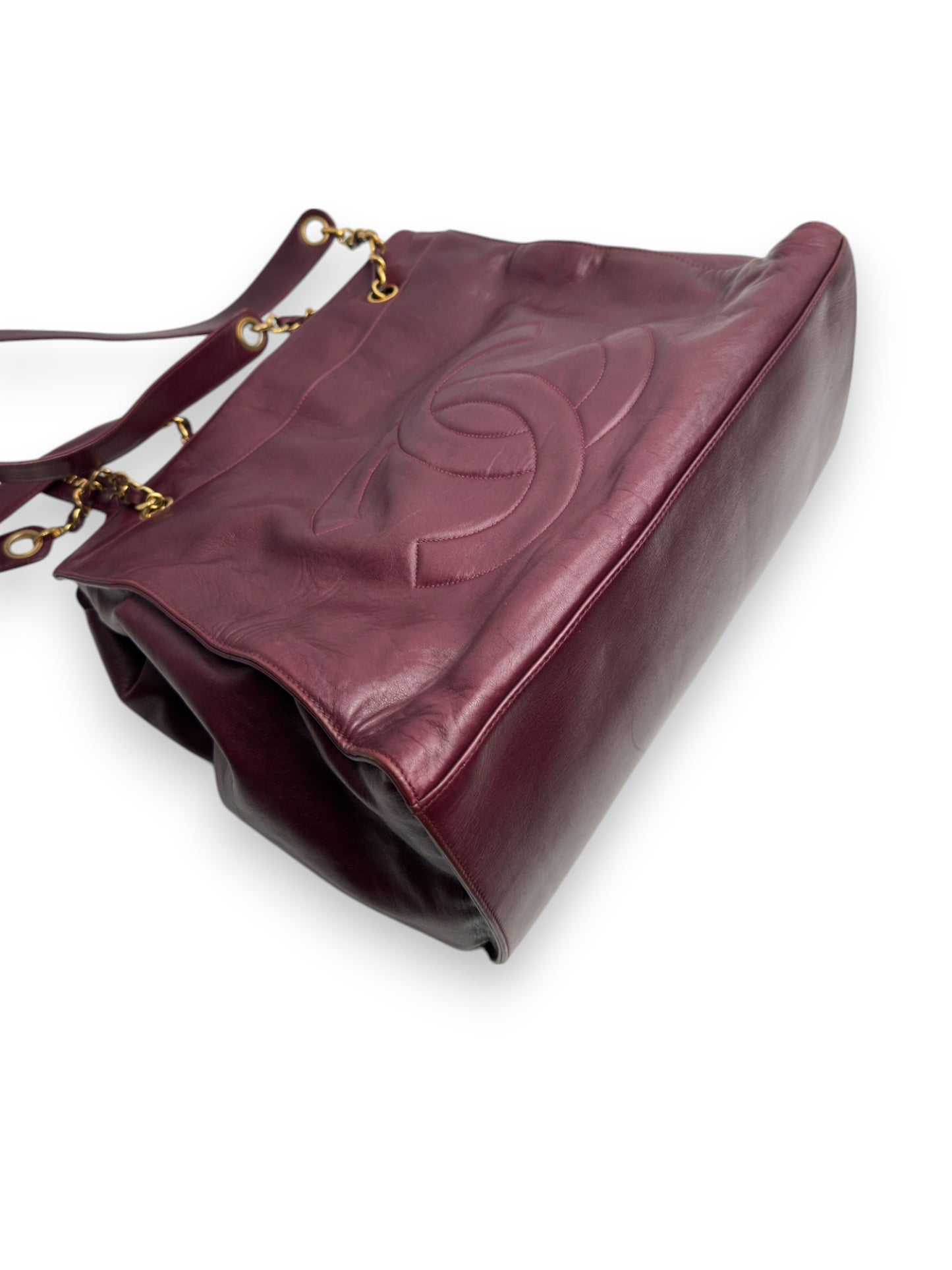 Chanel Lambskin Red Wine Tote
