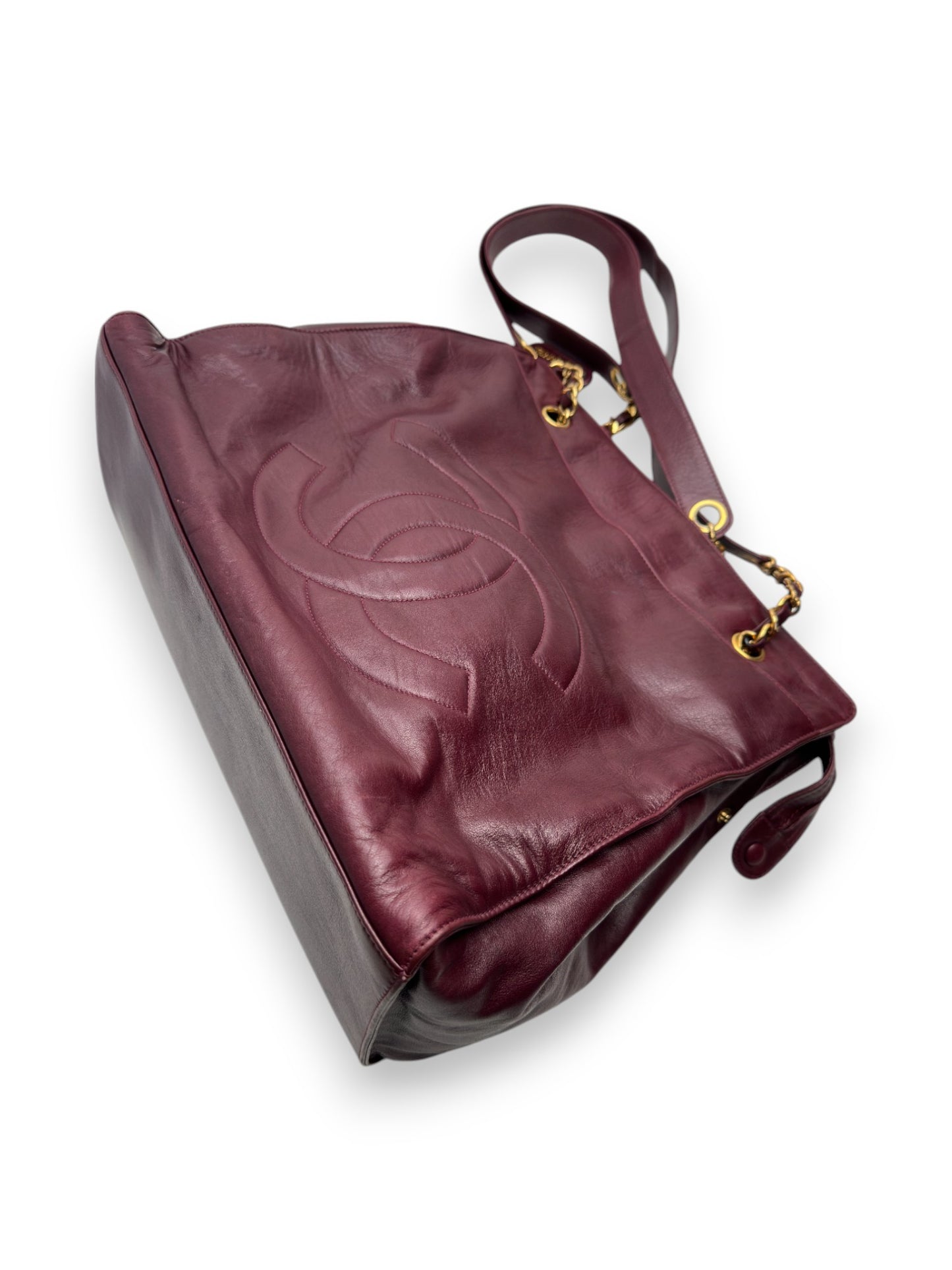 Chanel Lambskin Red Wine Tote