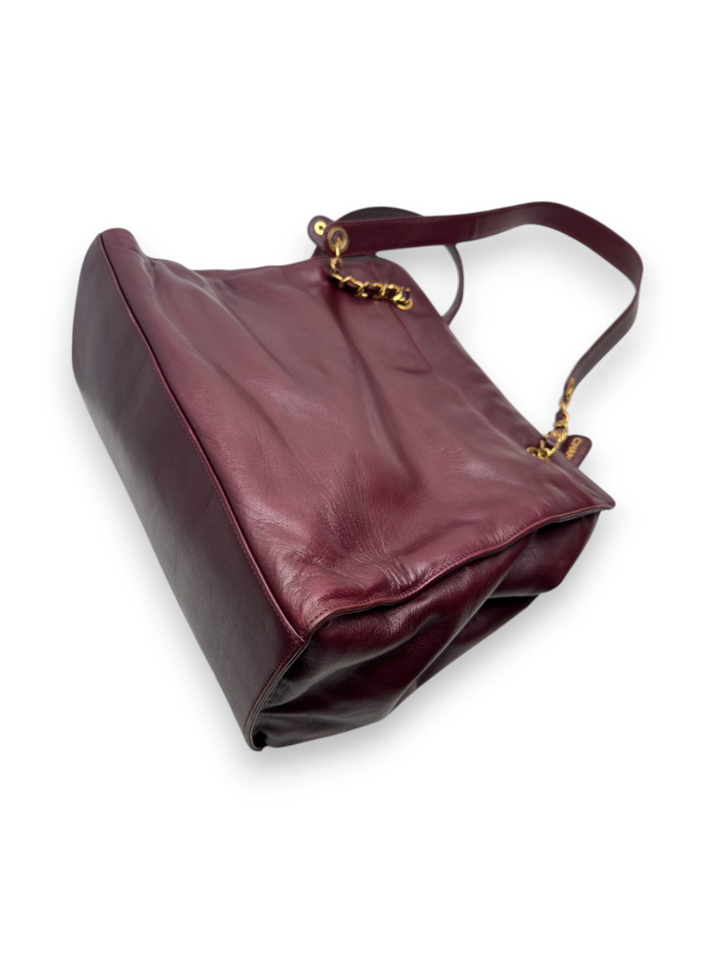 Chanel Lambskin Red Wine Tote