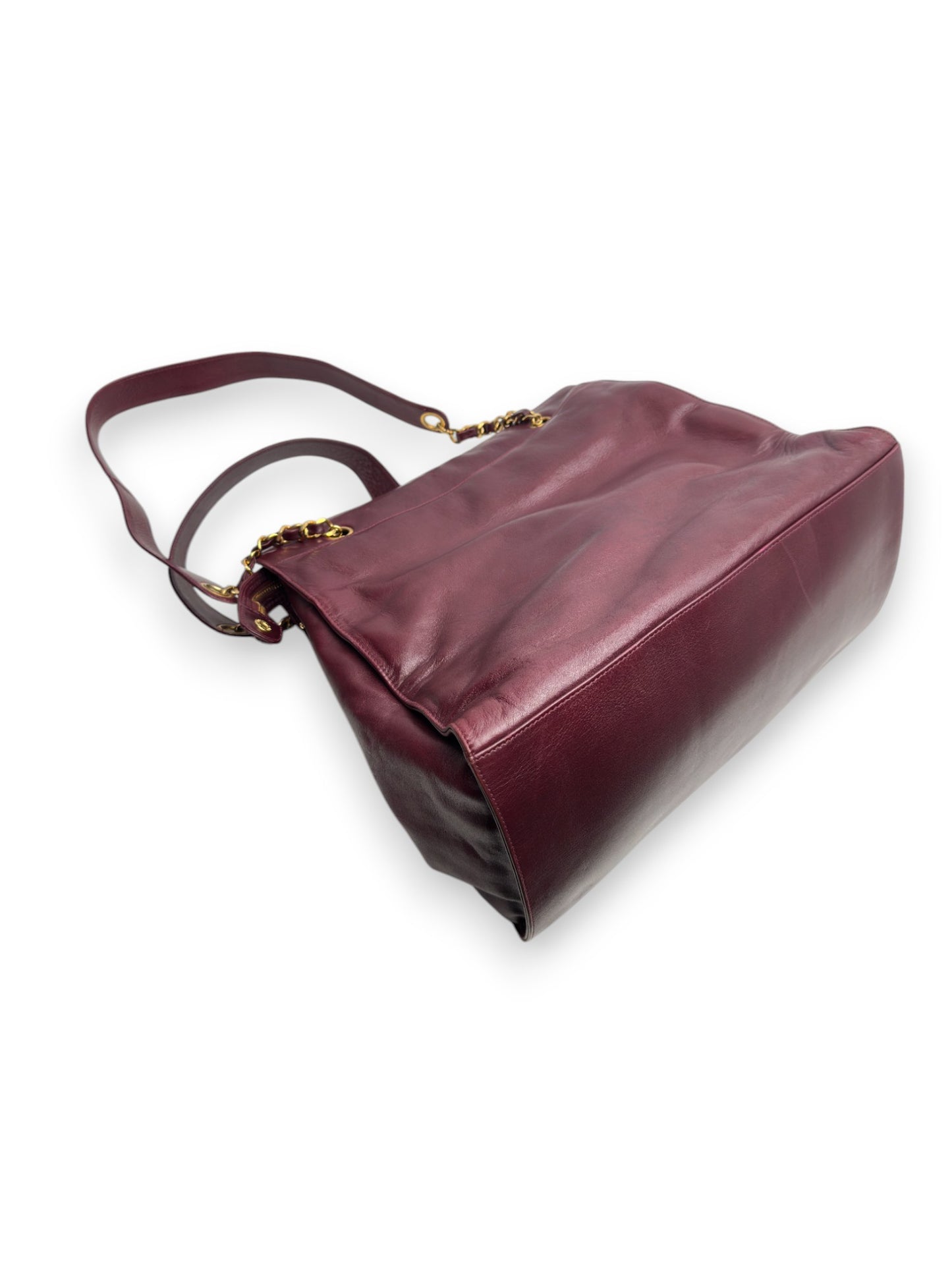 Chanel Lambskin Red Wine Tote