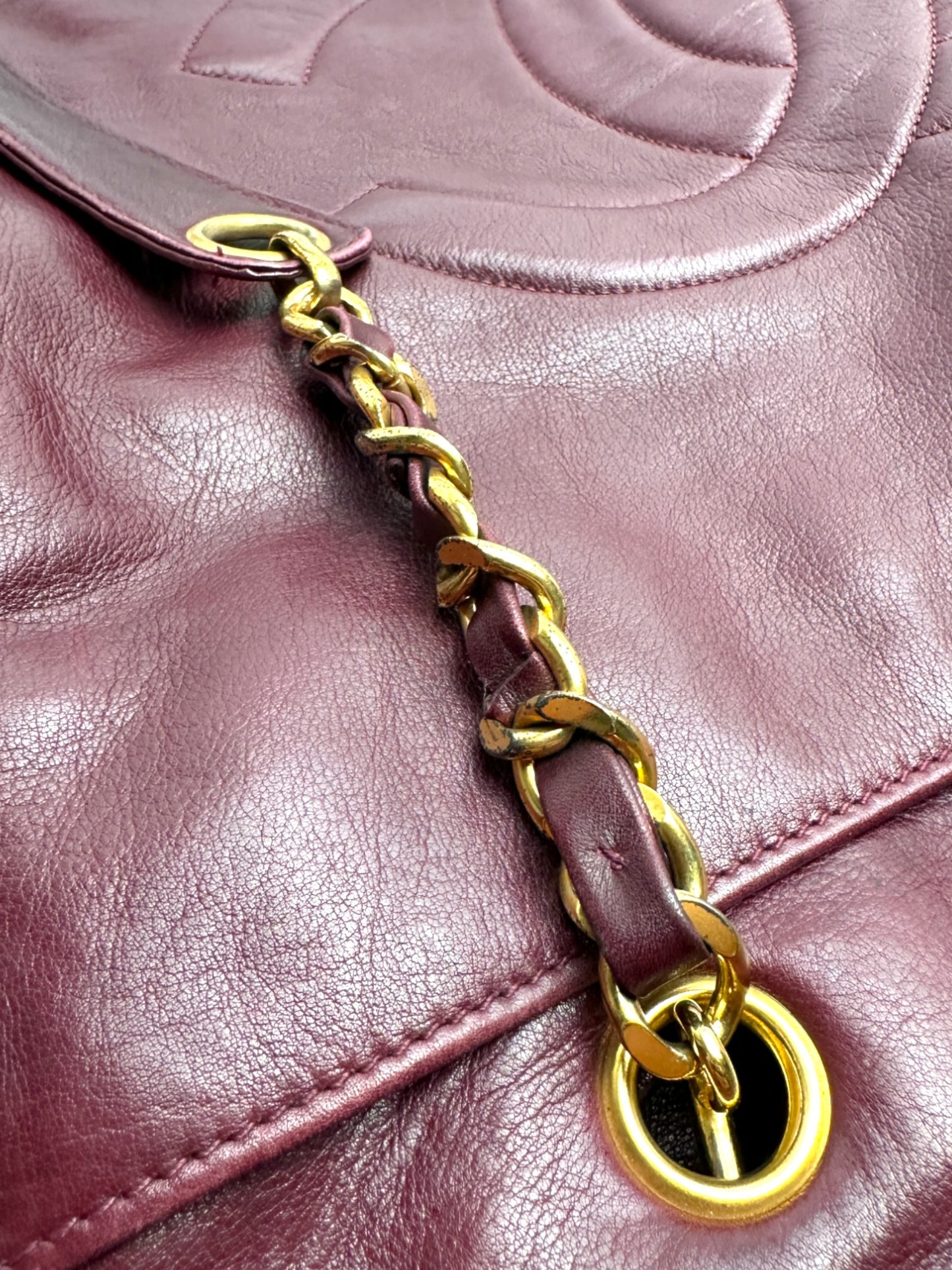 Chanel Lambskin Red Wine Tote