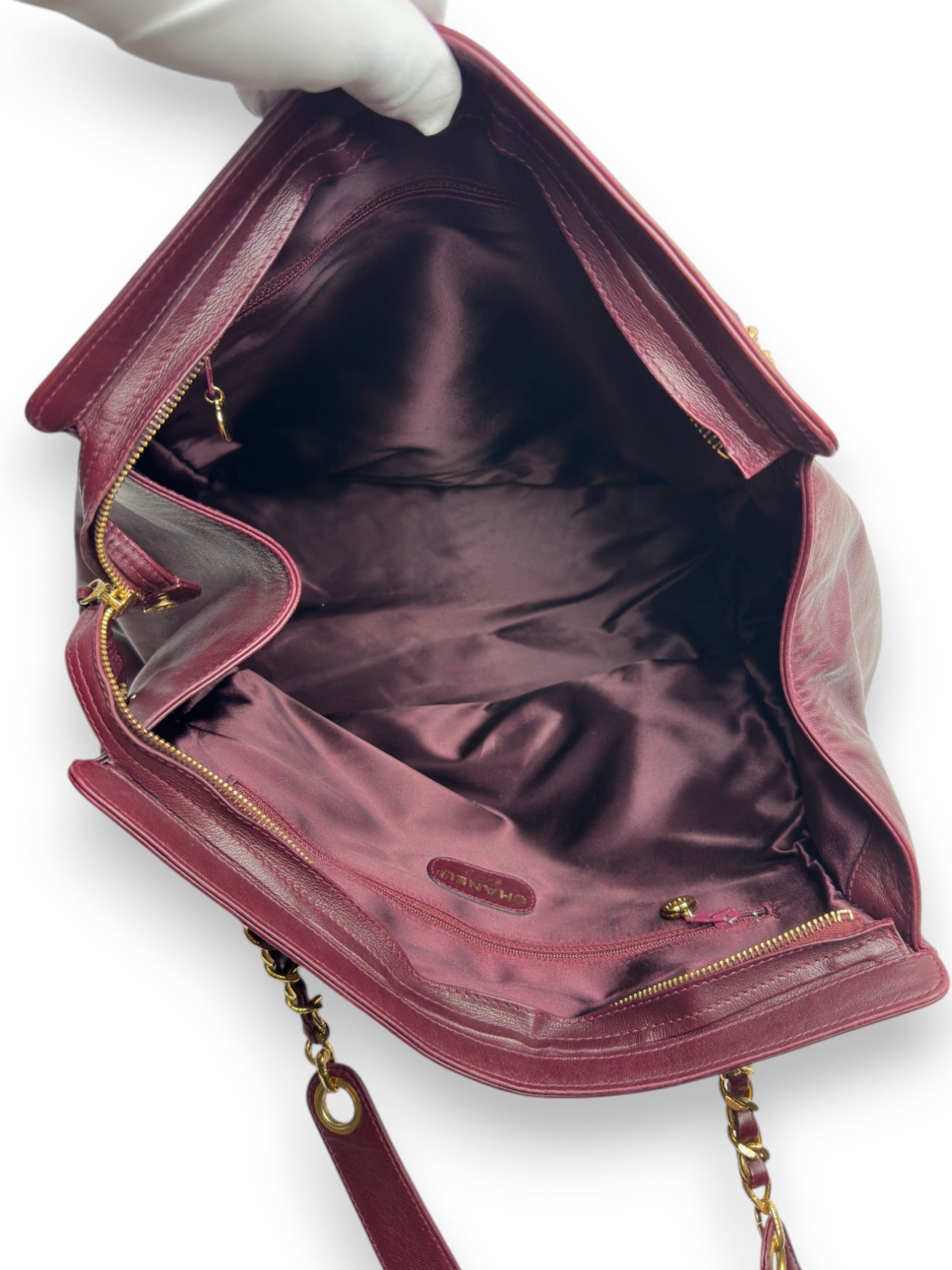 Chanel Lambskin Red Wine Tote