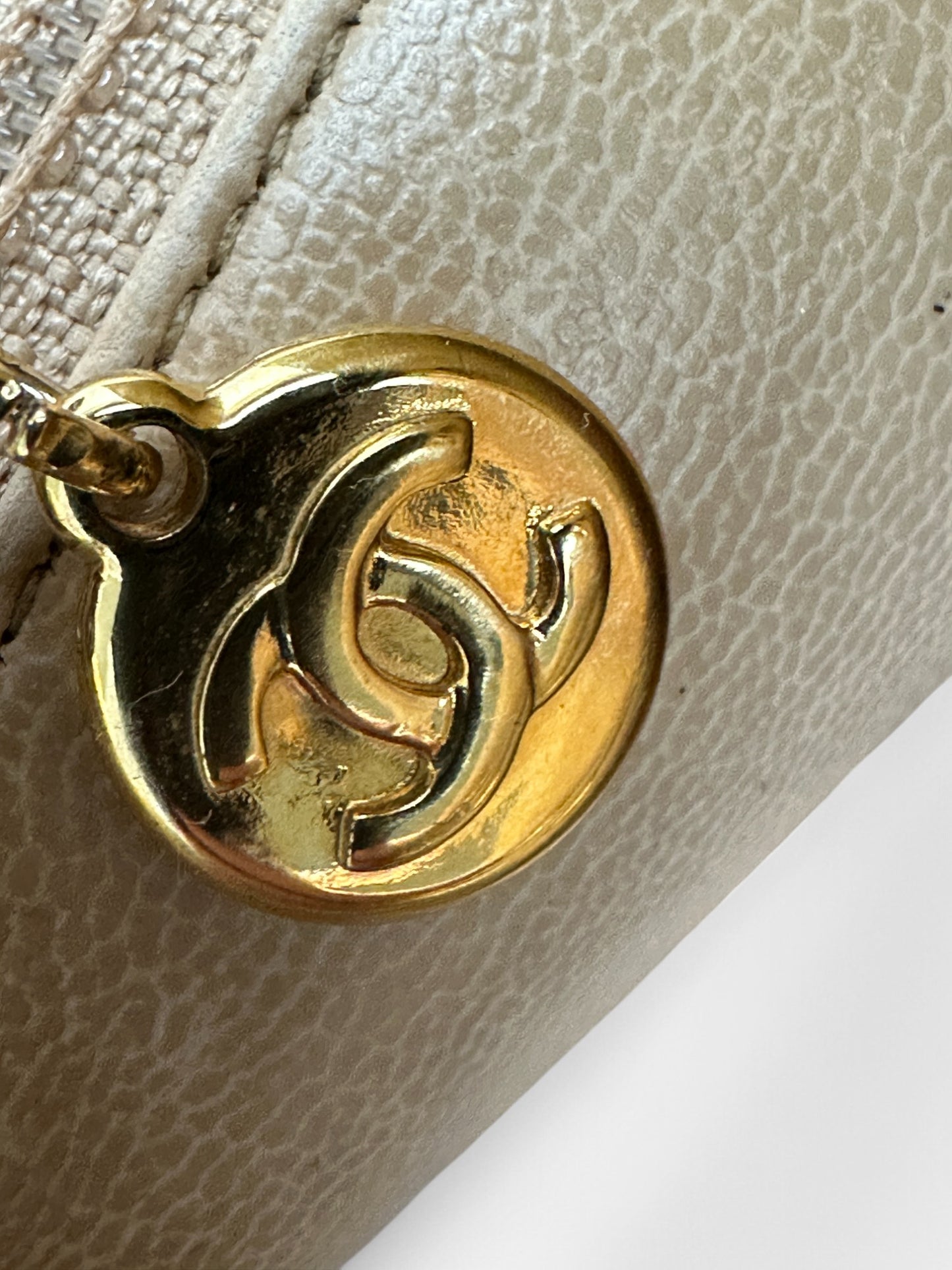 Chanel Beige Quilted Lambskin