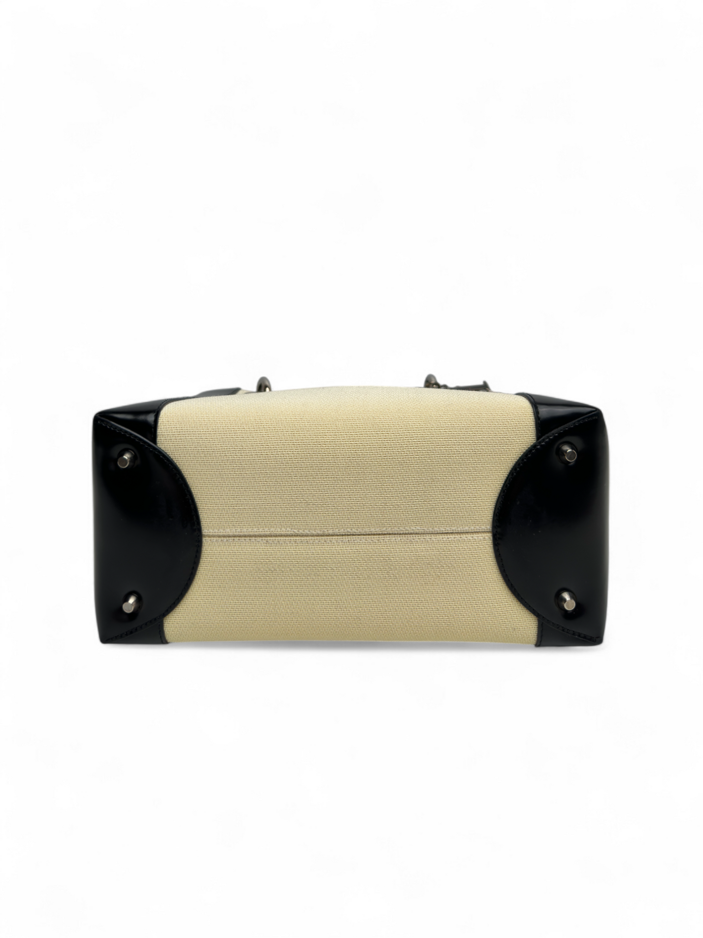 Lady Dior Two - Tone Canvas & Leather