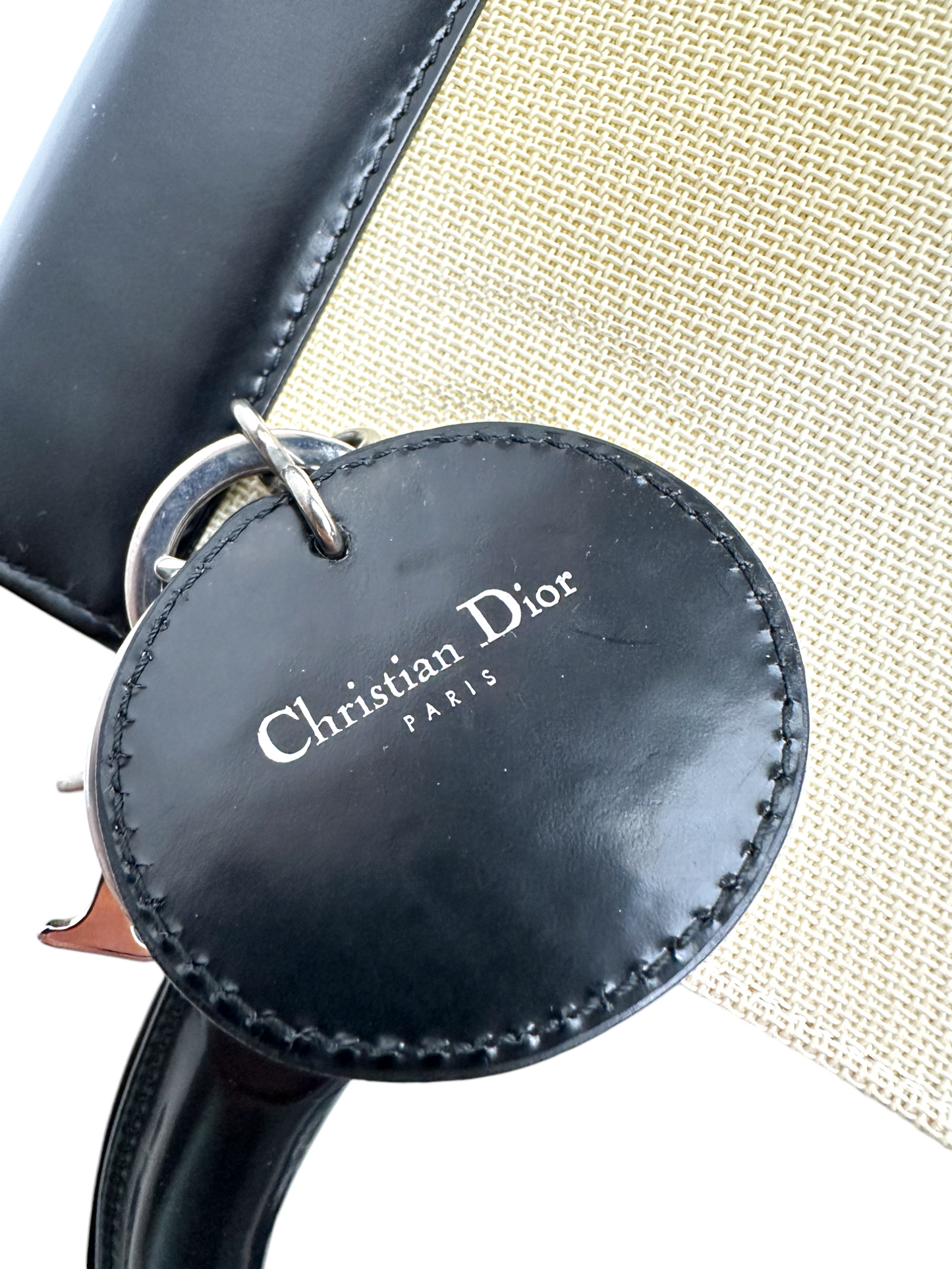 Lady Dior Two - Tone Canvas & Leather