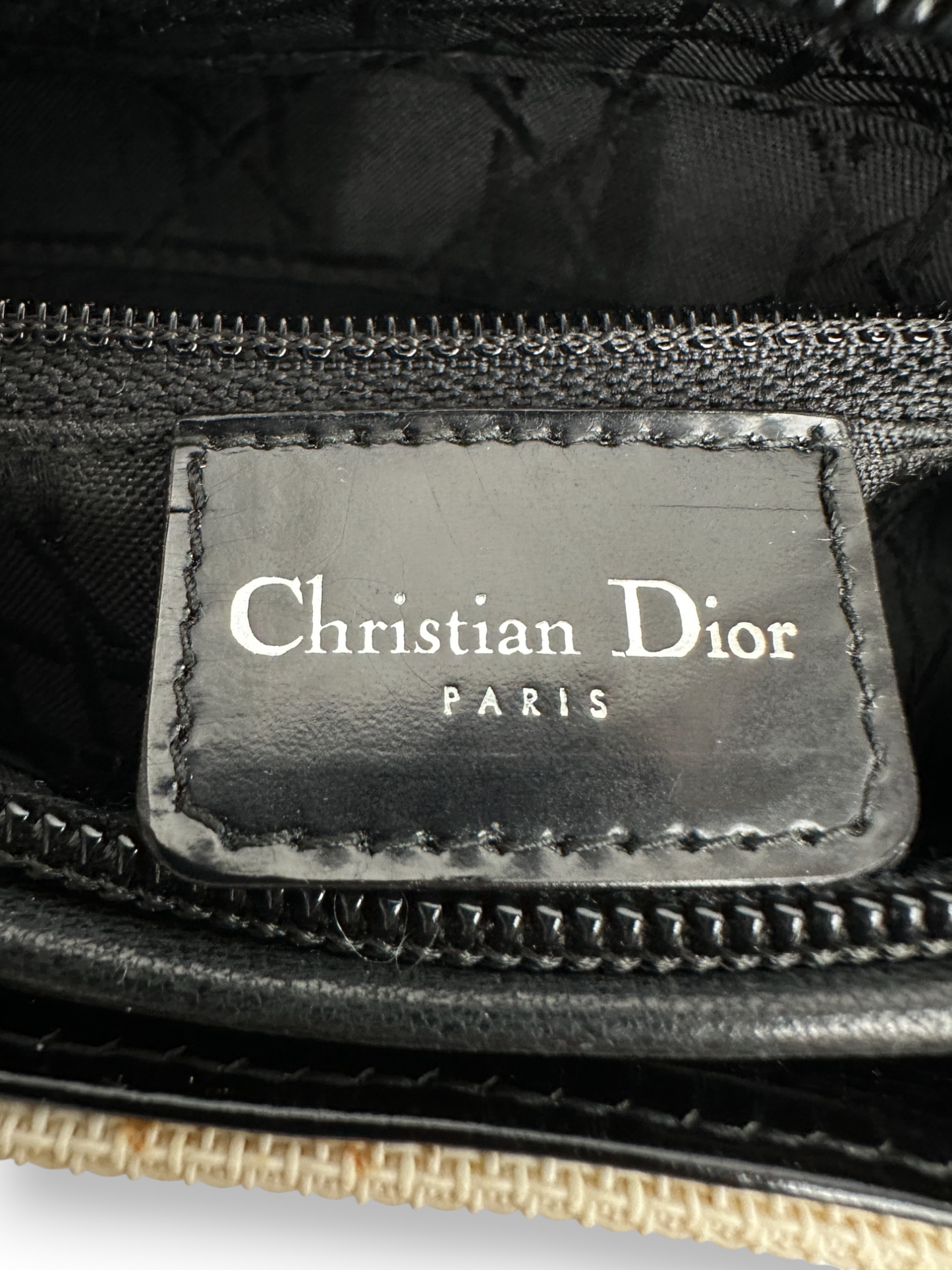 Lady Dior Two - Tone Canvas & Leather