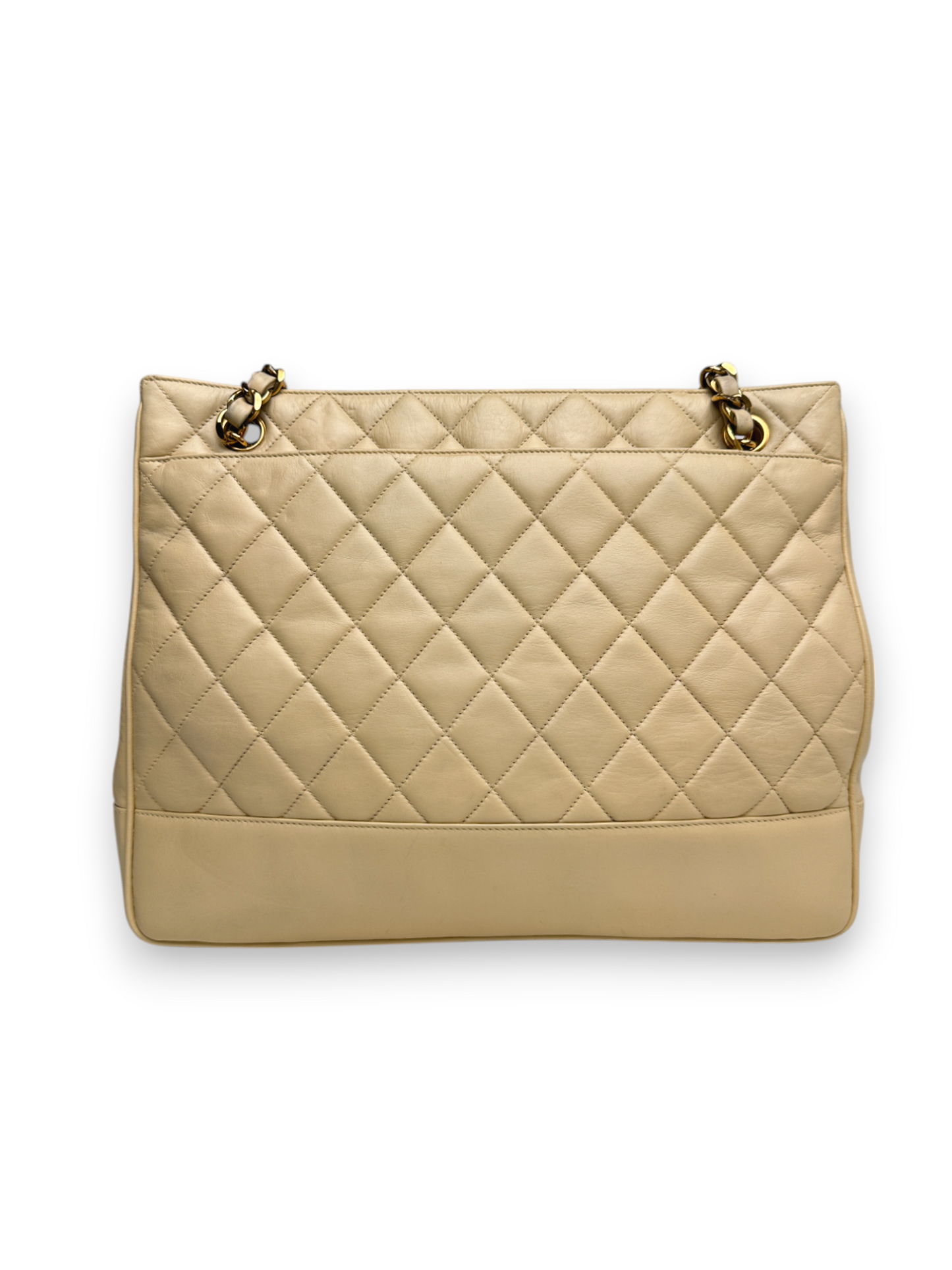 Chanel Beige Quilted Lambskin