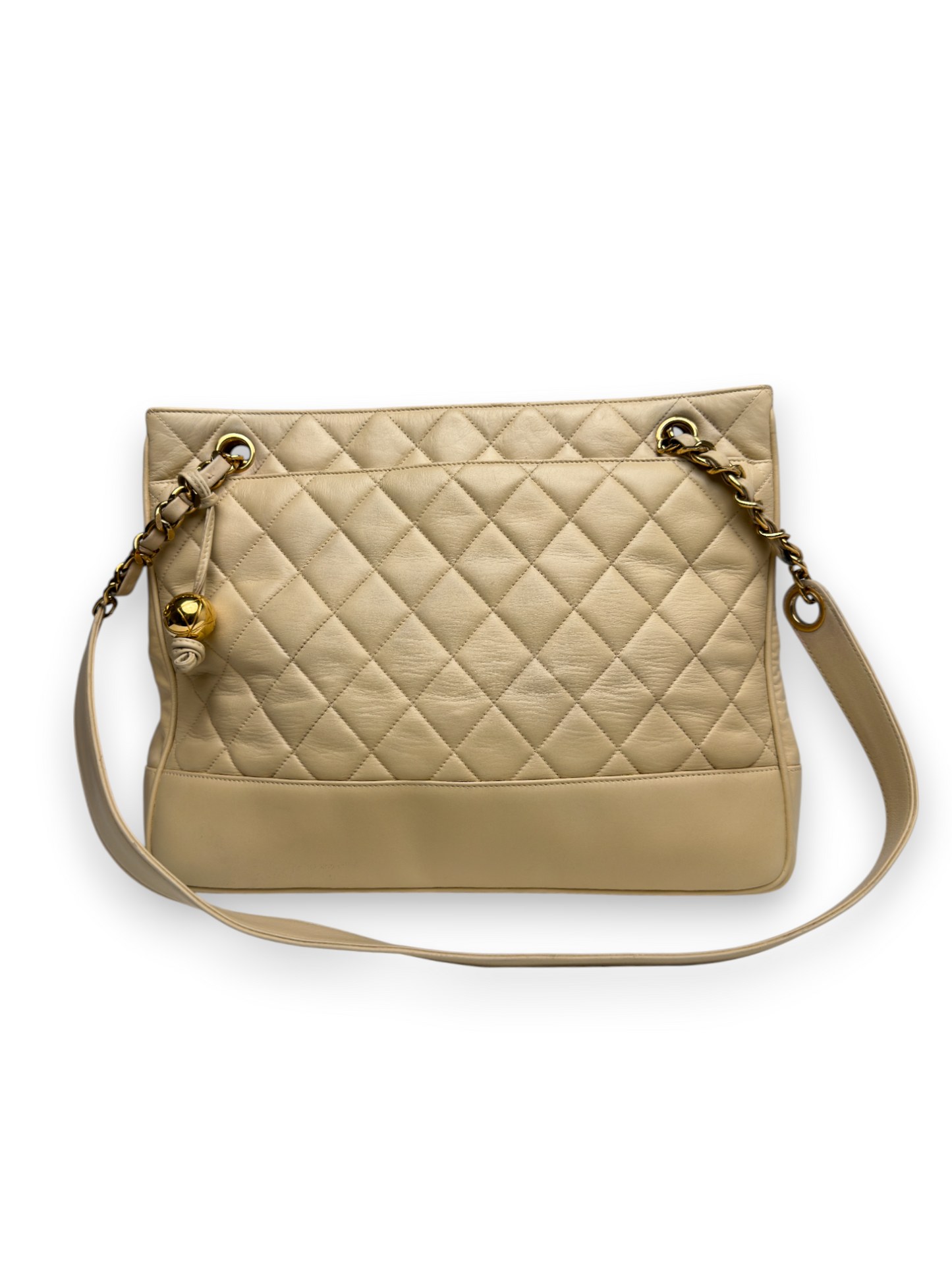 Chanel Beige Quilted Lambskin