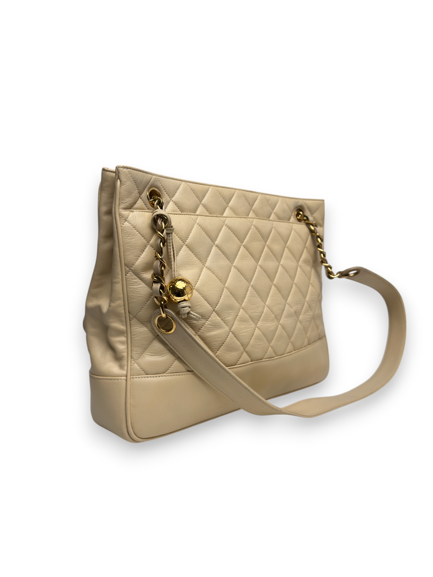 Chanel Beige Quilted Lambskin