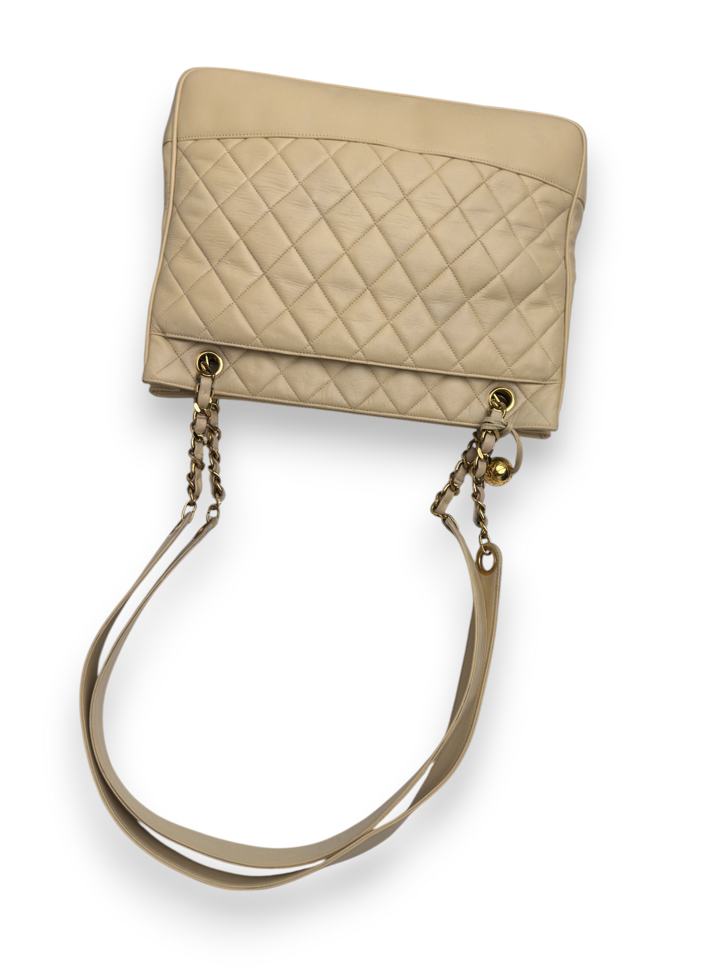 Chanel Beige Quilted Lambskin