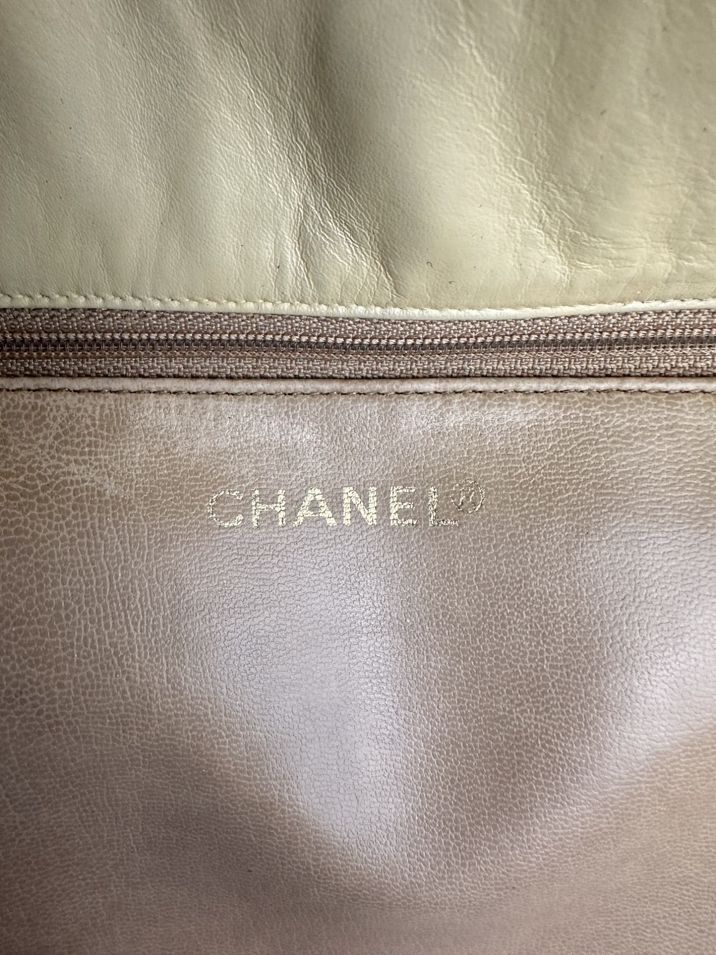Chanel Beige Quilted Lambskin