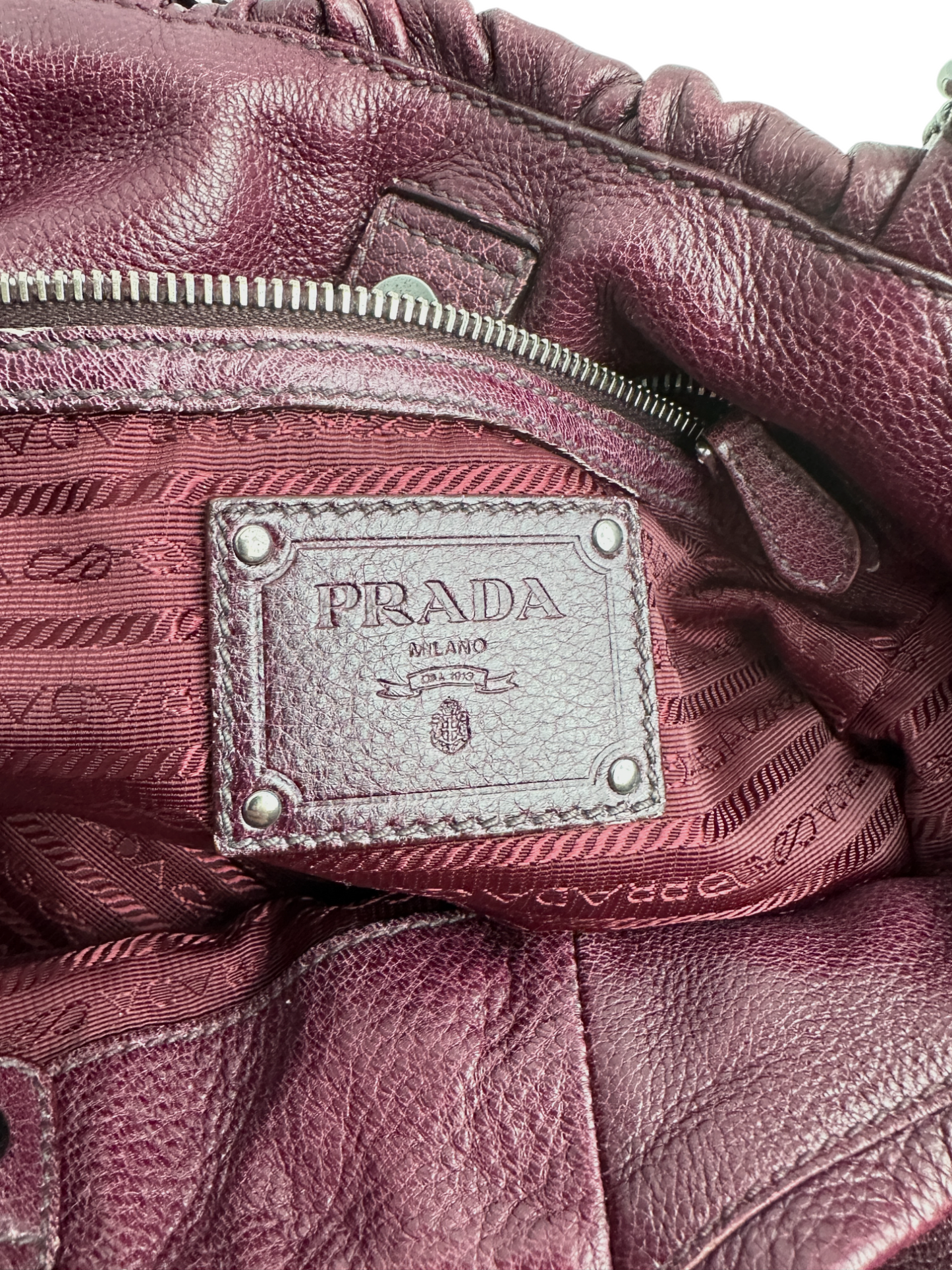 Prada Burgundy Drawstring Tote