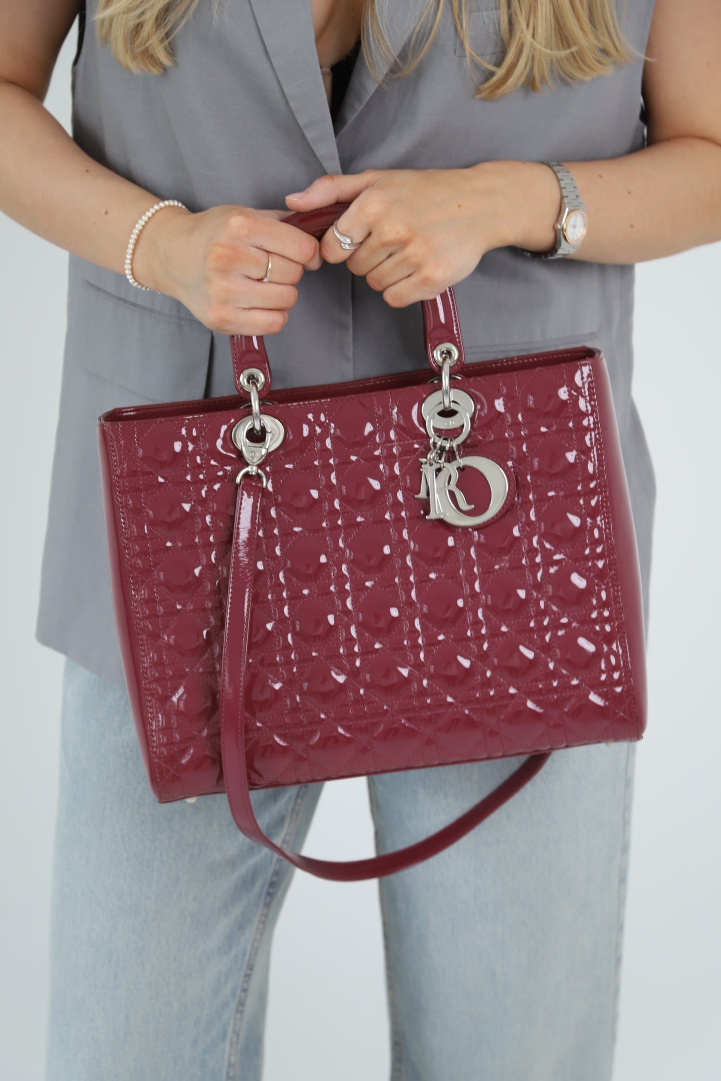 Lady Dior Large Bordeaux