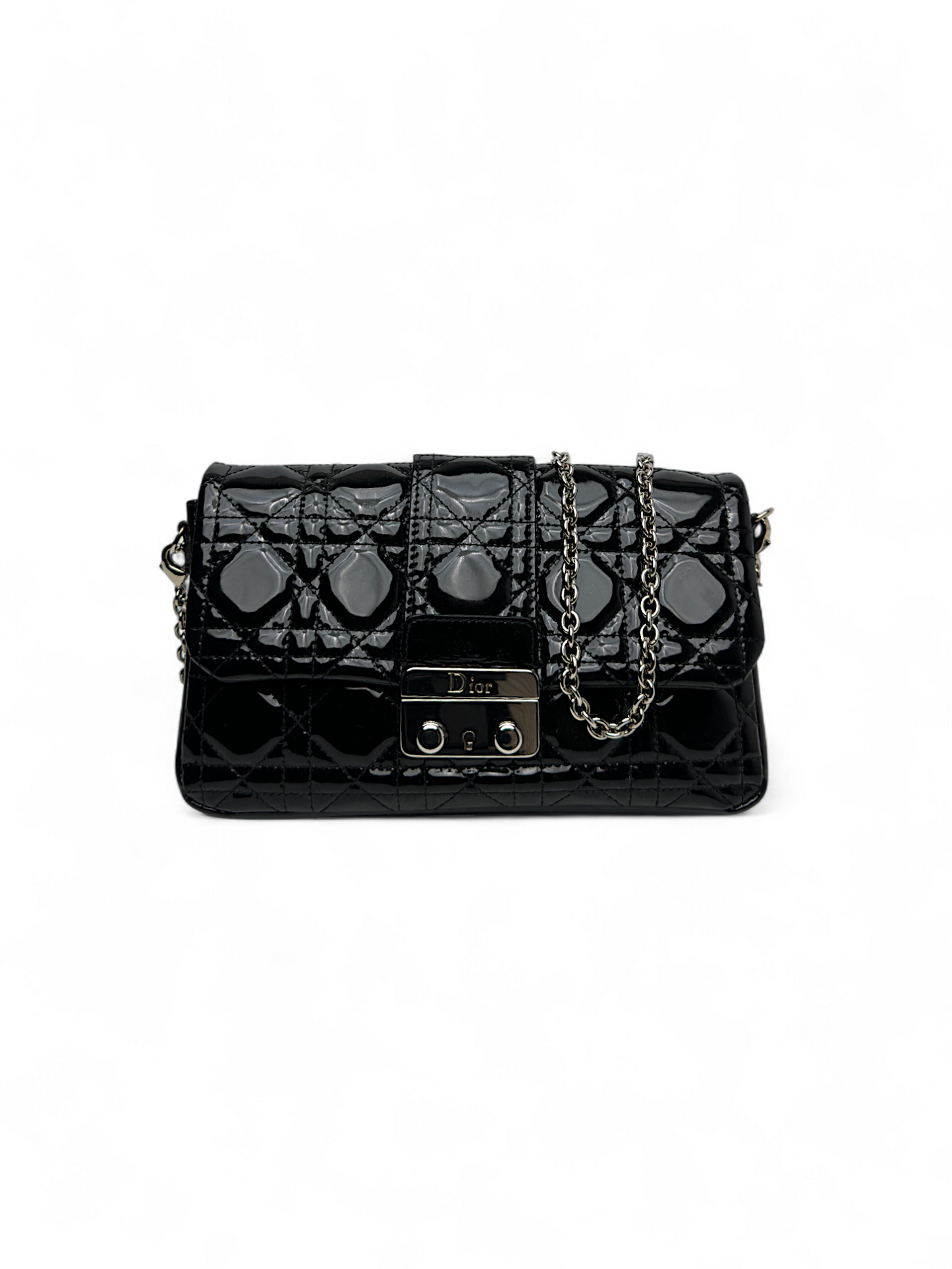 Dior black cannage patent leather