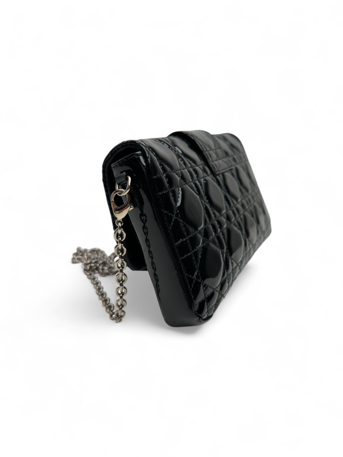 Dior black cannage patent leather