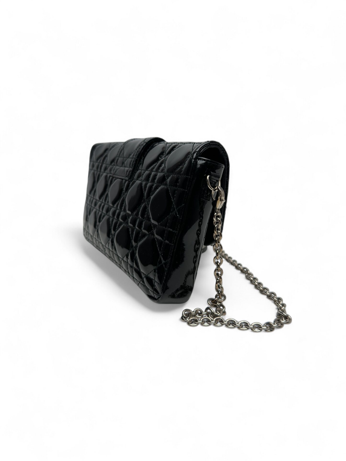Dior black cannage patent leather