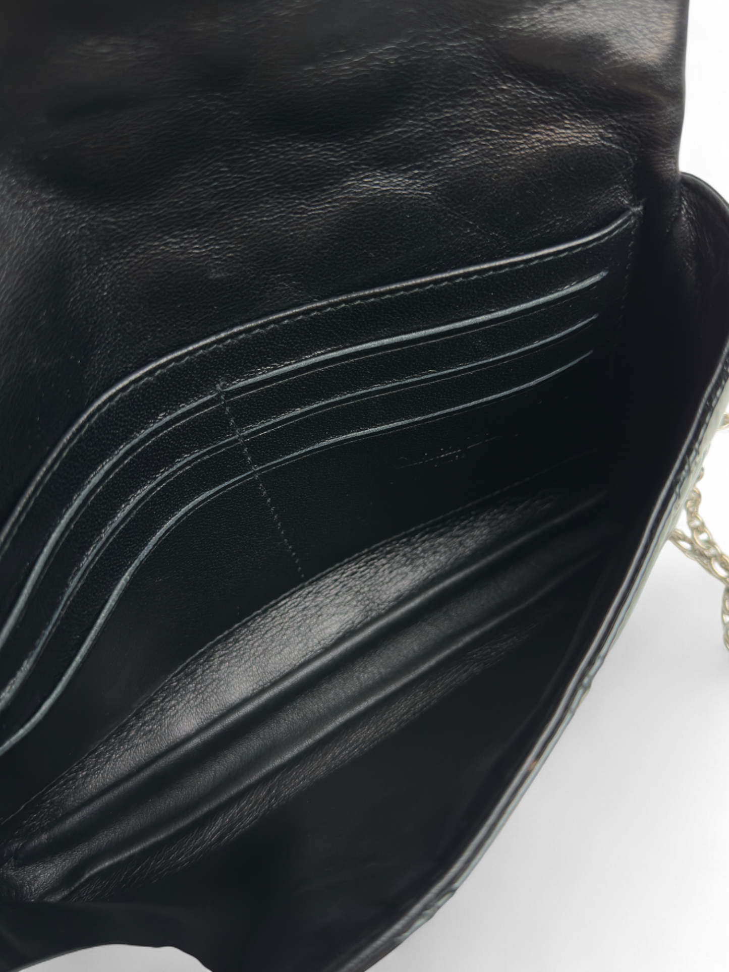 Dior black cannage patent leather