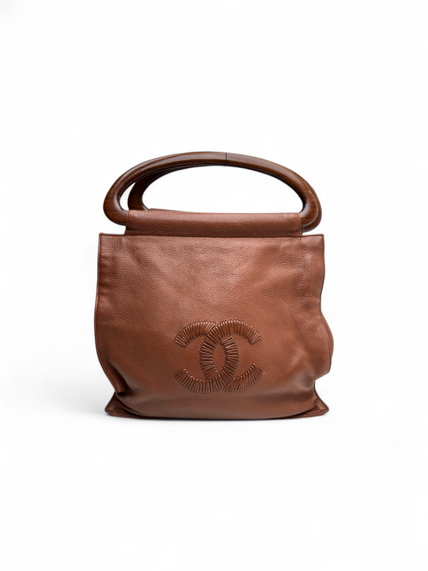 Chanel Wooden Handle Calfskin
