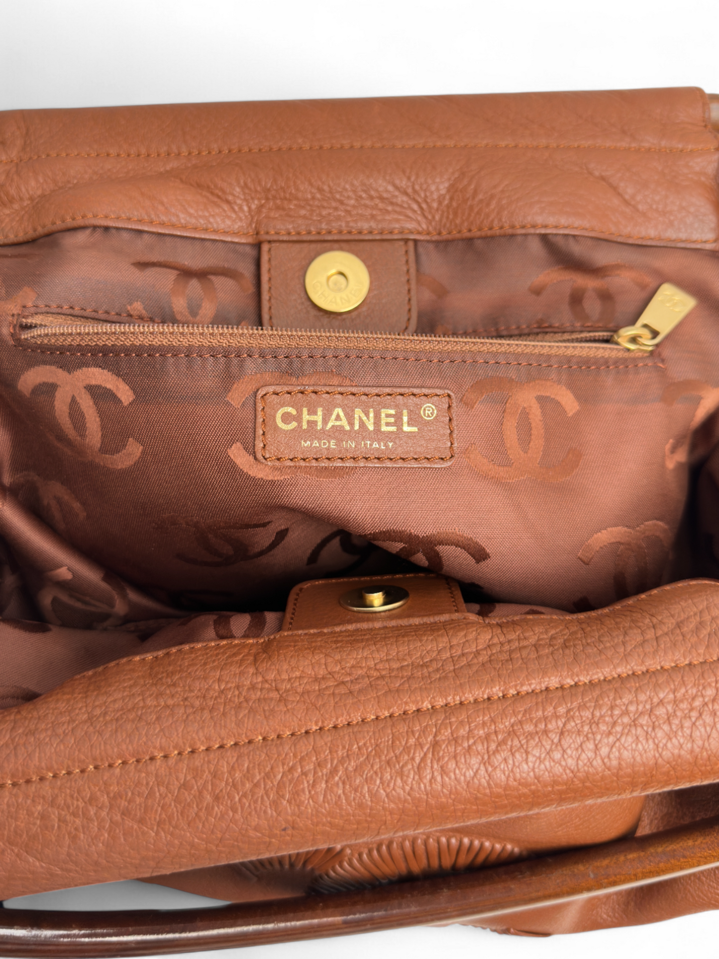 Chanel Wooden Handle Calfskin