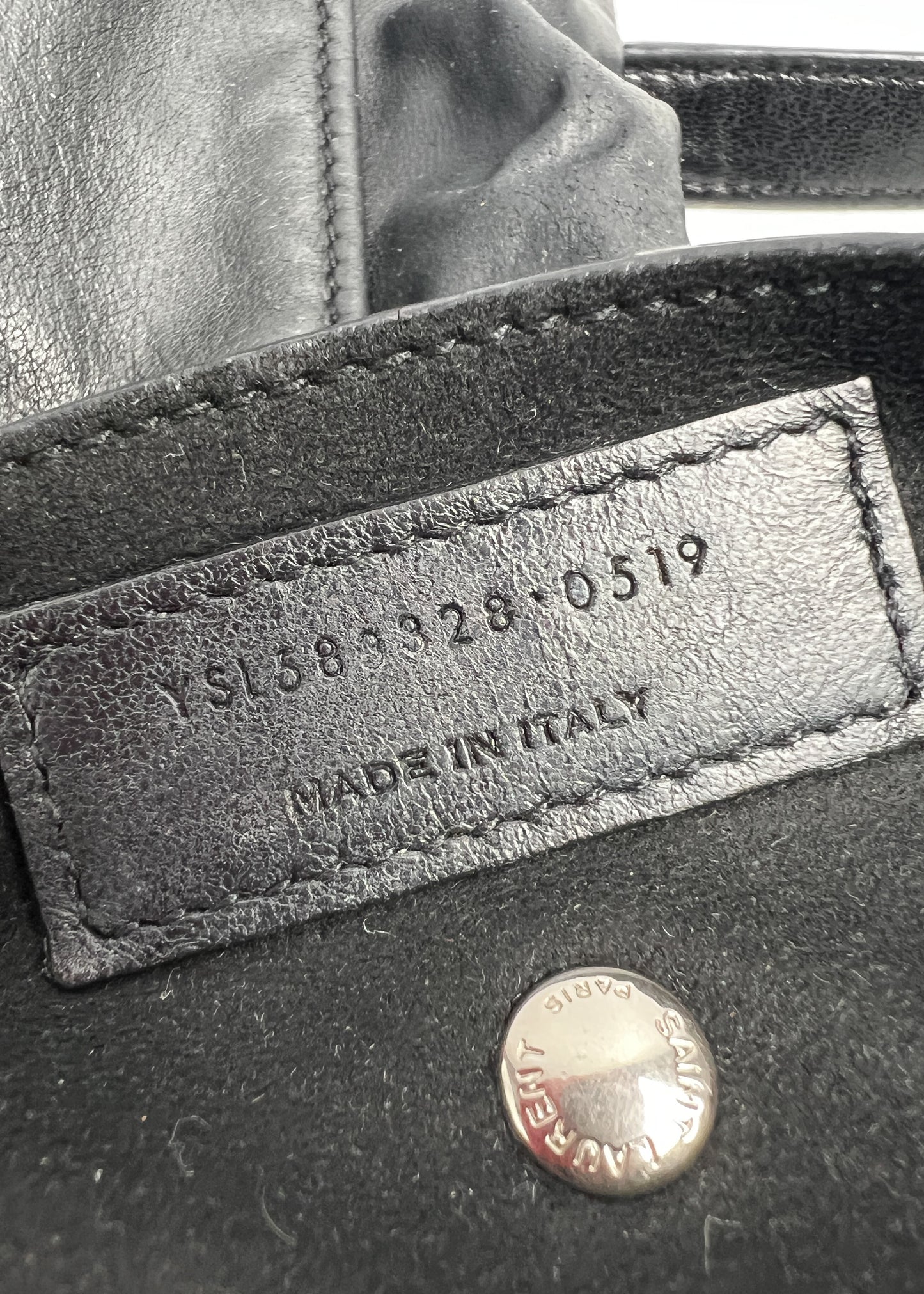 Saint Laurent Lambskin Teddy Drawstring Bag